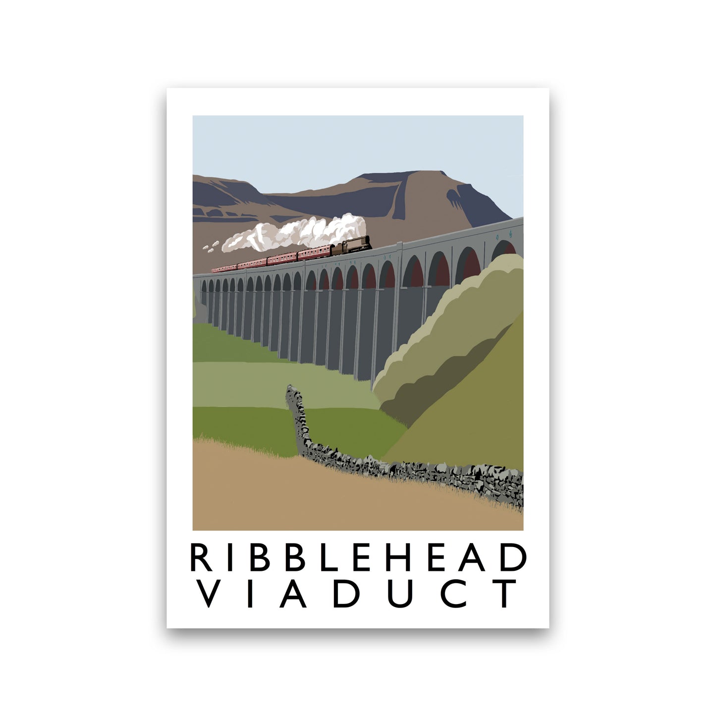 Ribblehead Viaduct Travel Art Print by Richard O'Neill, Framed Wall Art