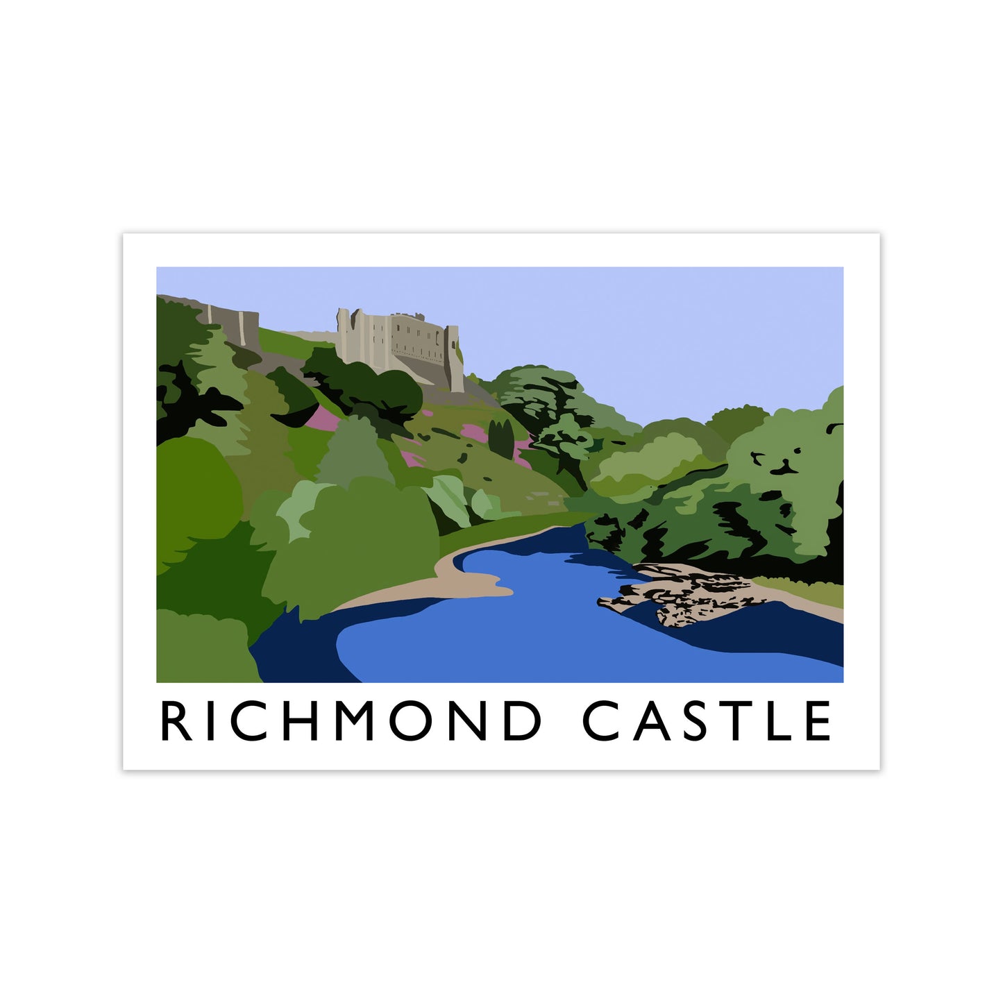 Richmond Castle Digital Art Print by Richard O'Neill, Framed Wall Art