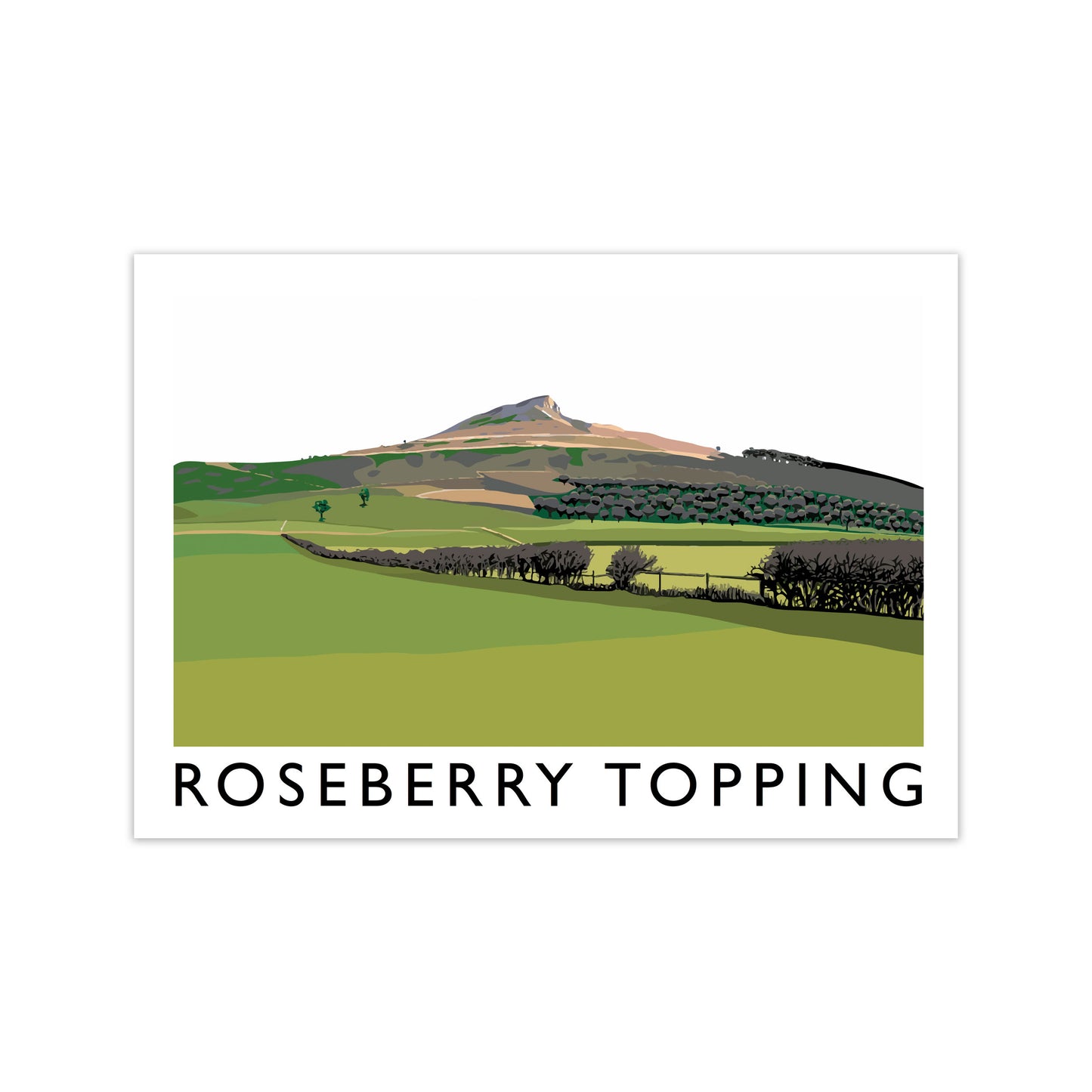 Roseberry Topping Art Print by Richard O'Neill, Framed Wall Art