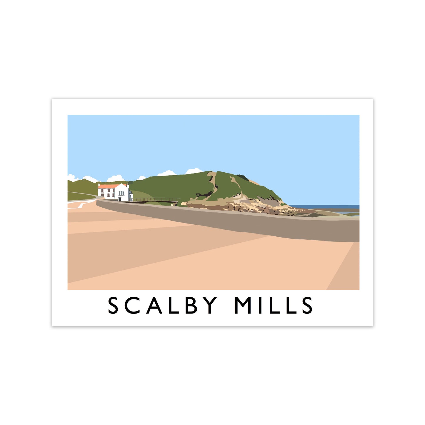 Scalby Mills Travel Art Print by Richard O'Neill, Framed Wall Art