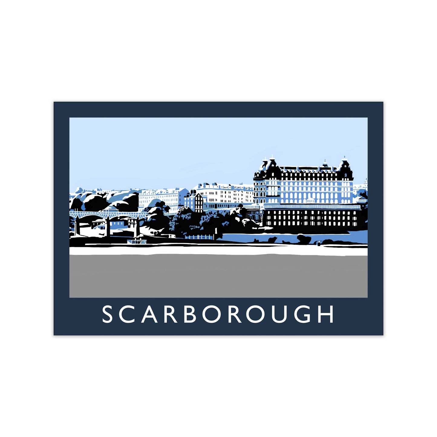 Scarborough In SnowTravel Art Print by Richard O'Neill, Framed Wall Art