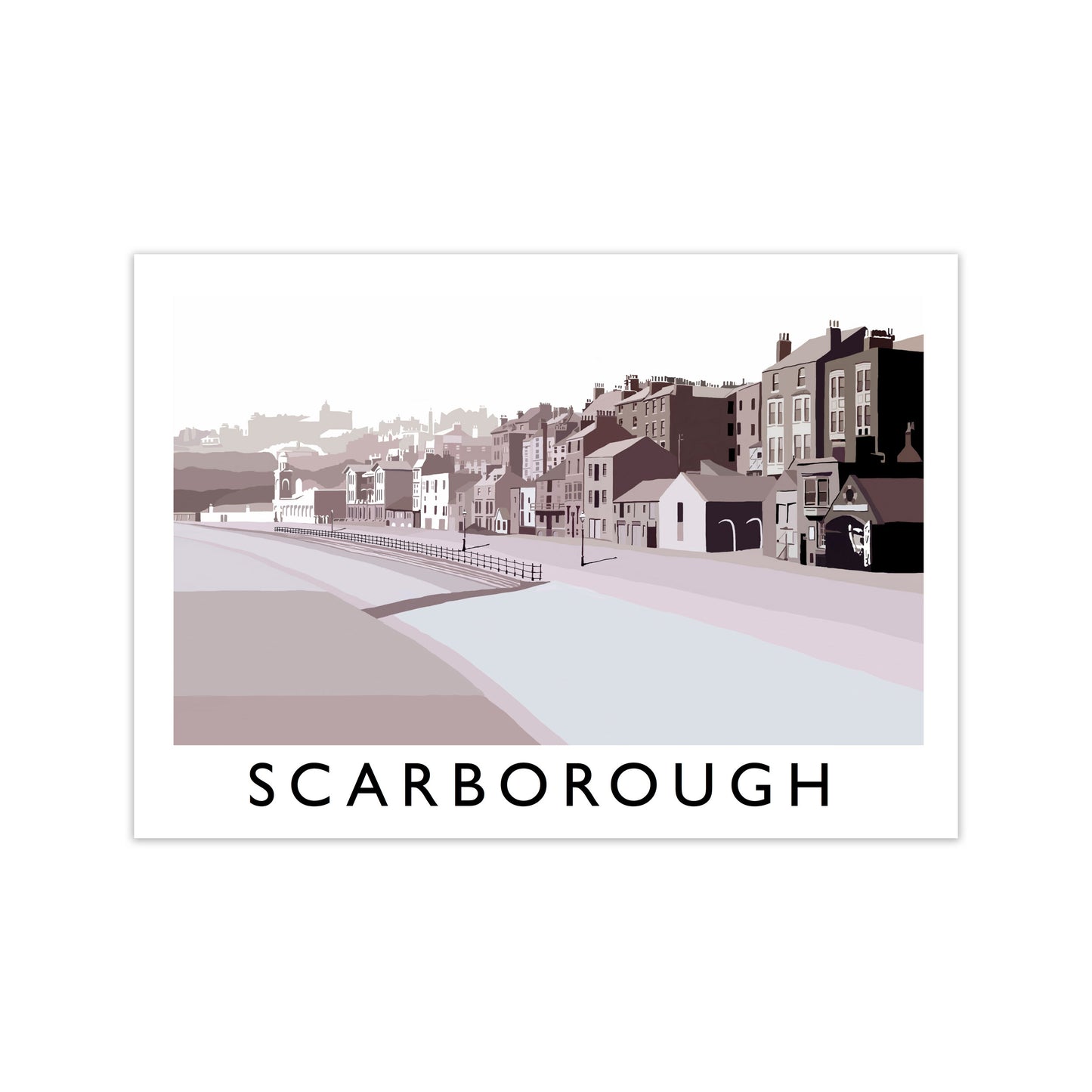 Scarborough Old Travel Art Print by Richard O'Neill, Framed Wall Art