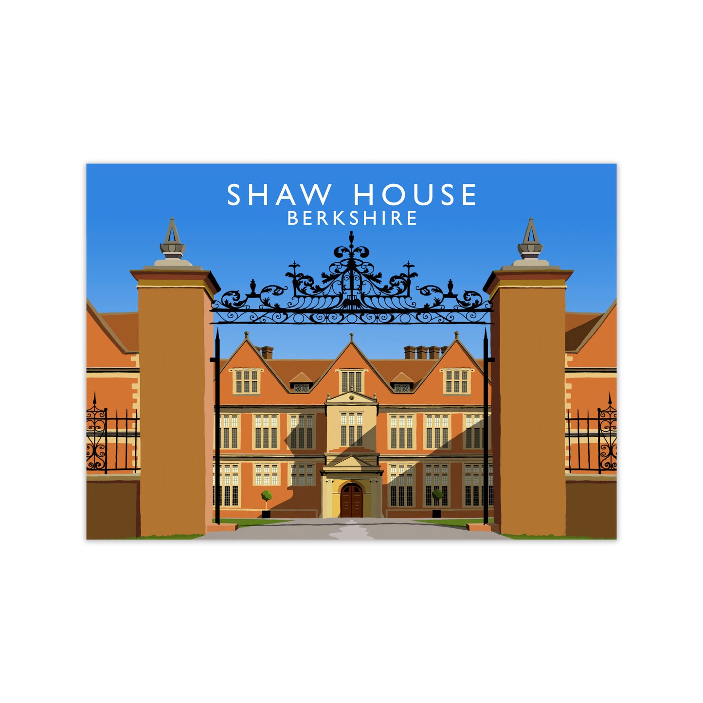 Shaw House Berkshire Travel Art Print by Richard O'Neill, Framed Wall Art