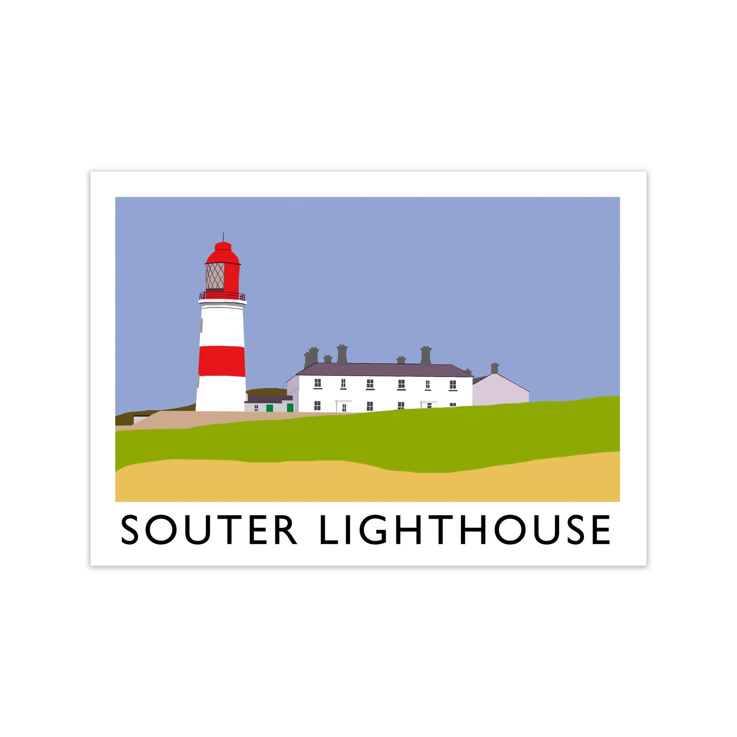 Souter Lighthouse Travel Art Print by Richard O'Neill, Framed Wall Art