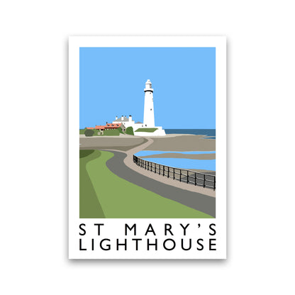 St Mary's Lighthouse Portrait Travel Art Print by Richard O'Neill