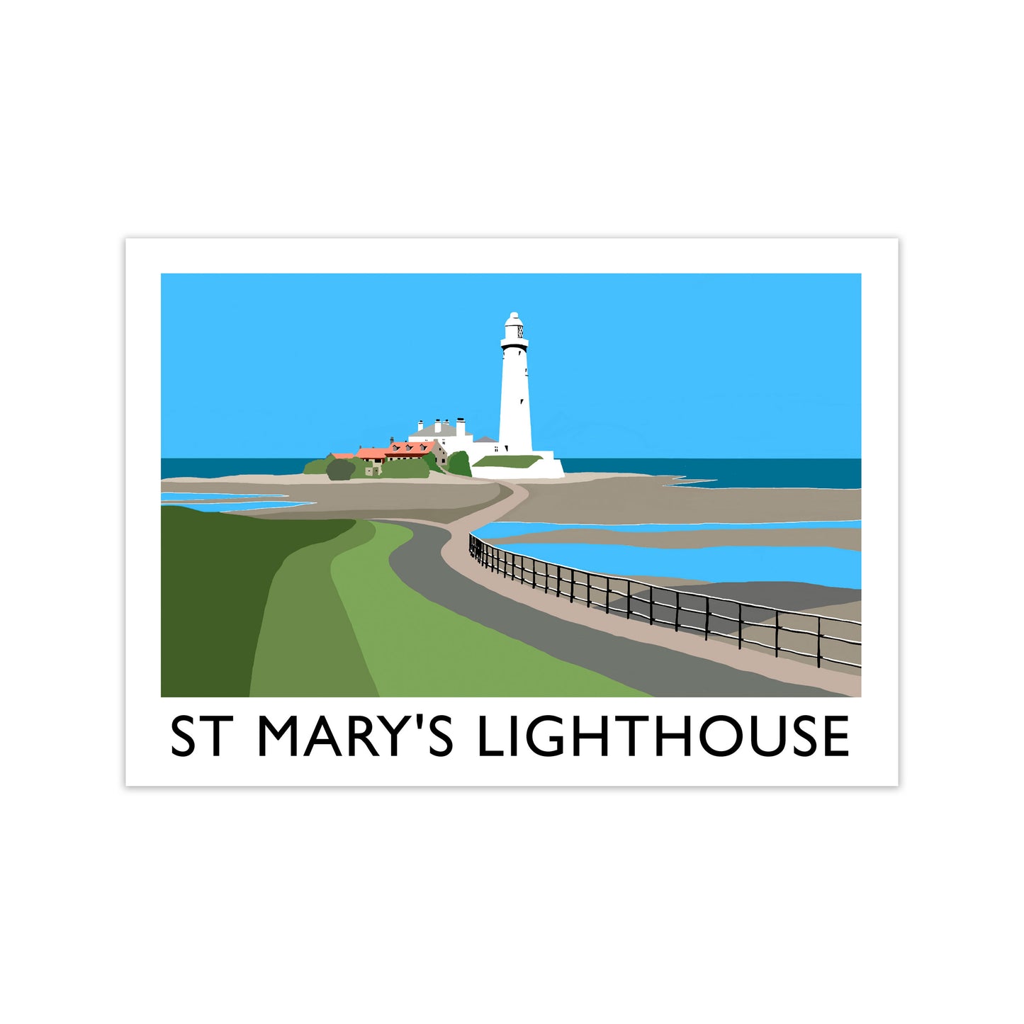 St Mary's Lighthouse Travel Art Print by Richard O'Neill