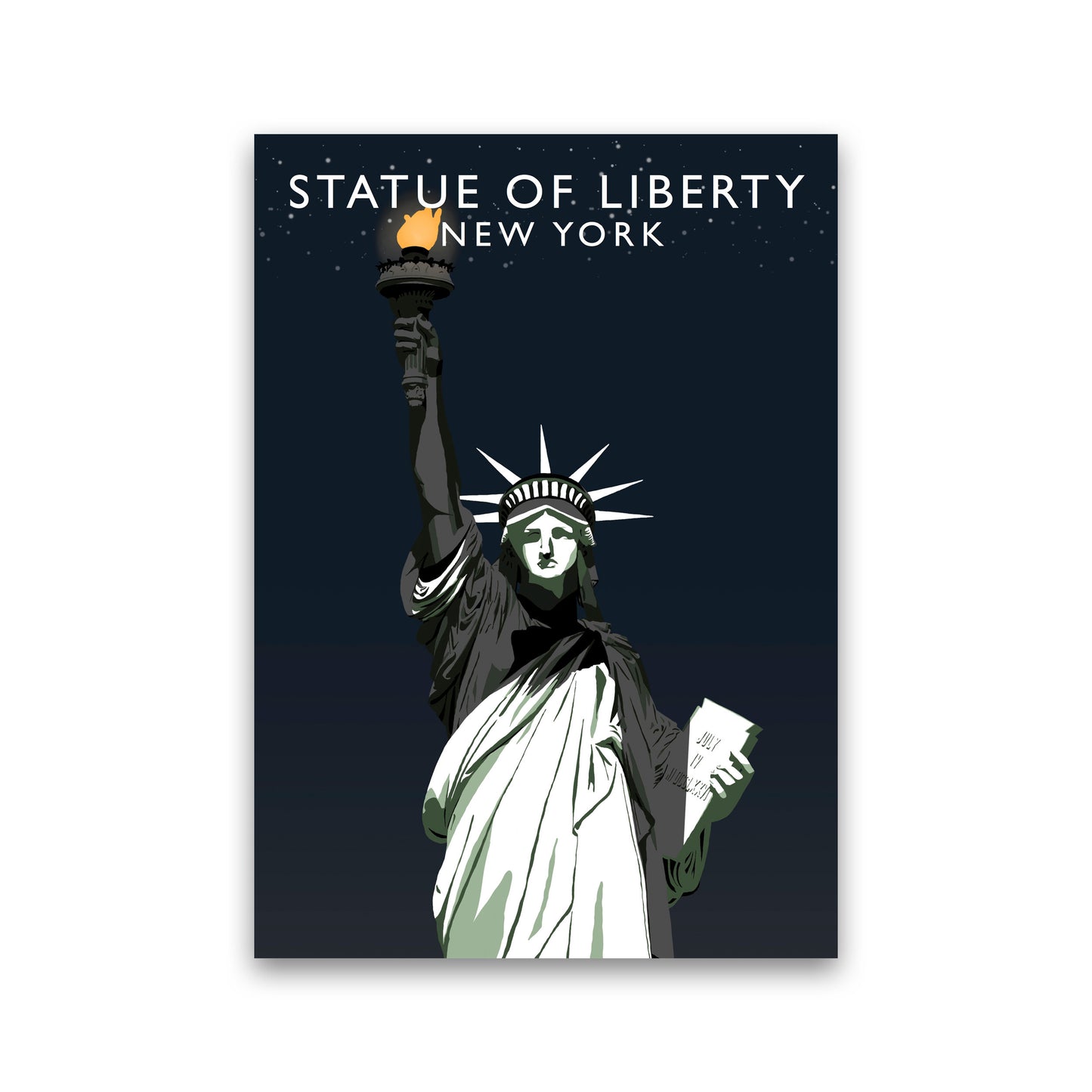 Statue of Liberty Night New York Art Print by Richard O'Neill