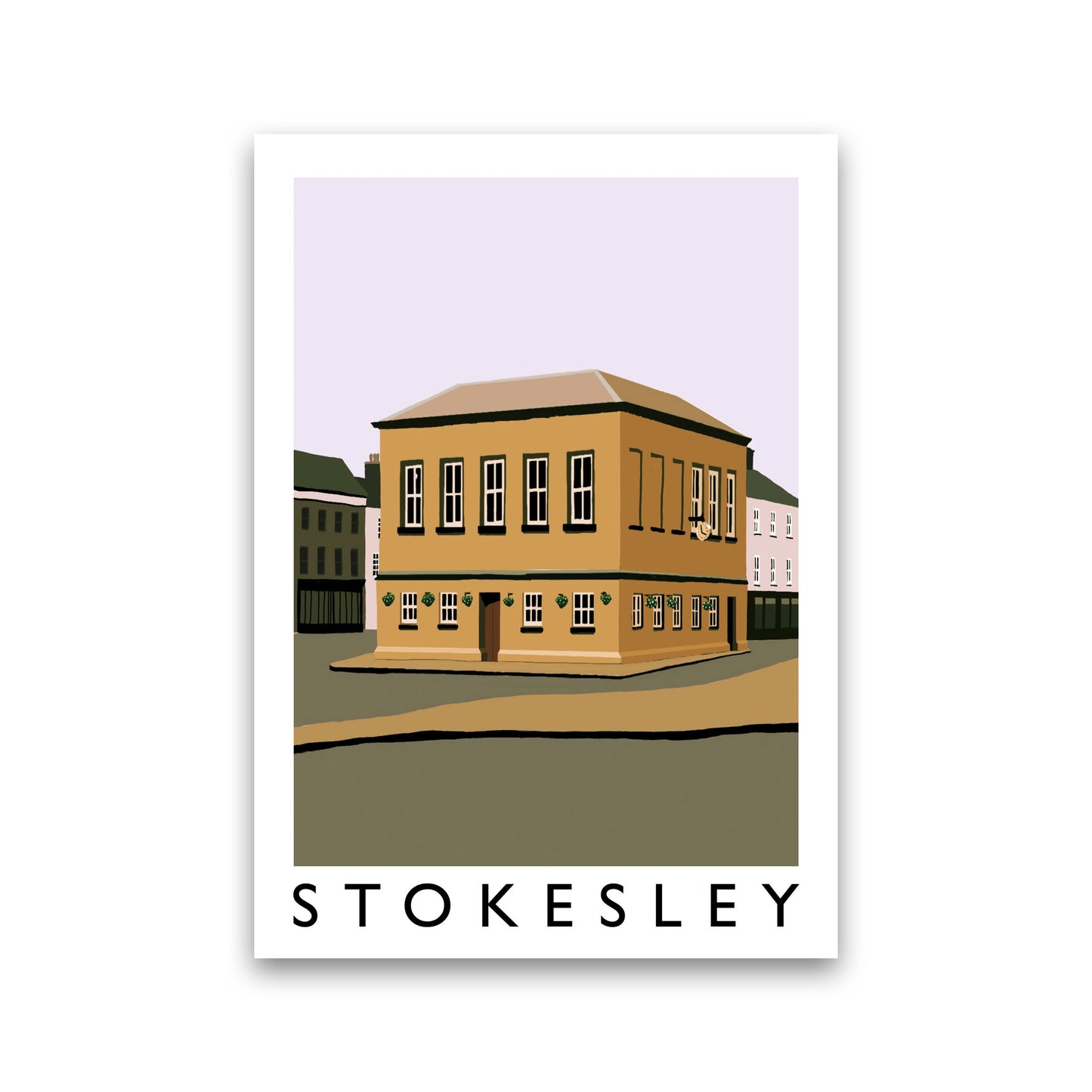 Stokesley Portrait Travel Art Print by Richard O'Neill, Framed Wall Art