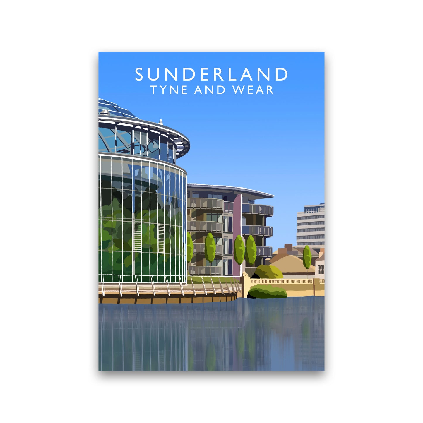 Sunderland Tyne and Wear Art Print by Richard O'Neill, Framed Wall Art