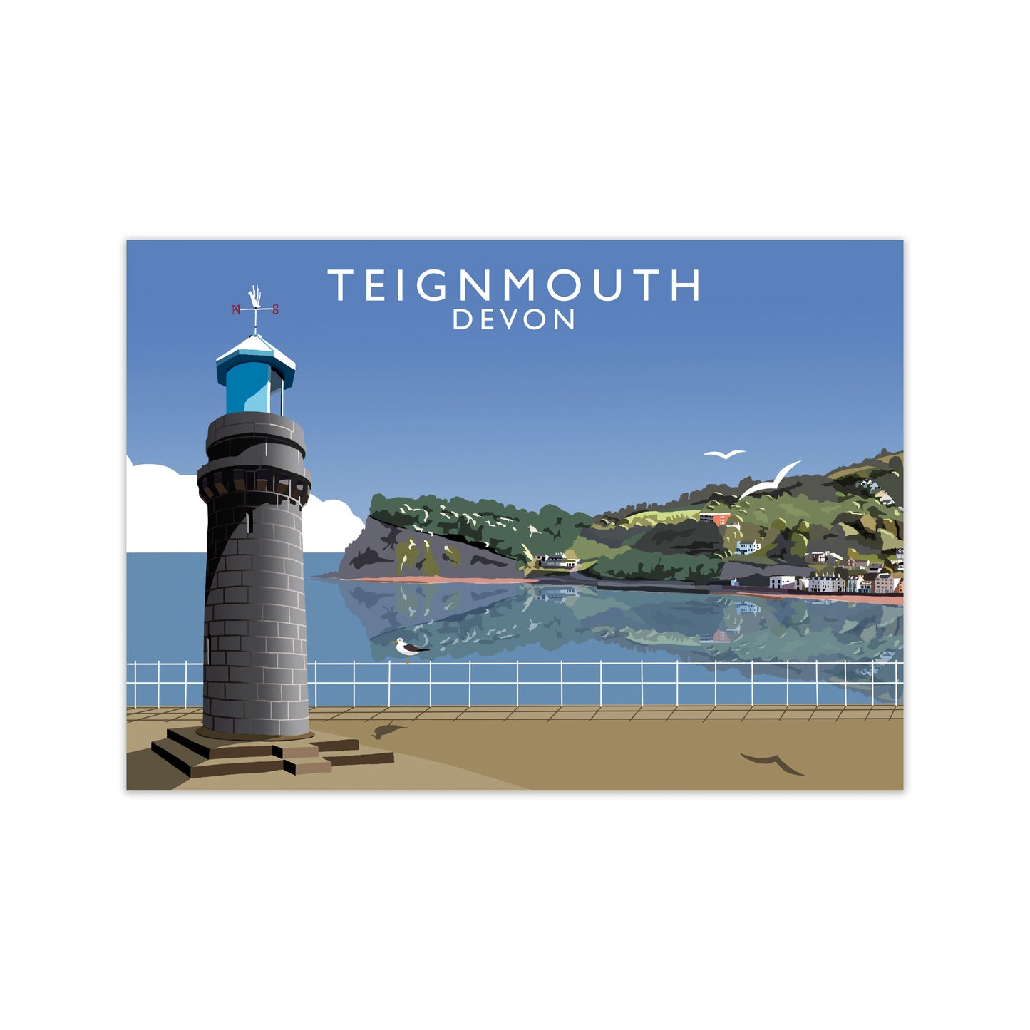 Teignmouth Devon Art Print by Richard O'Neill, Framed Wall Art