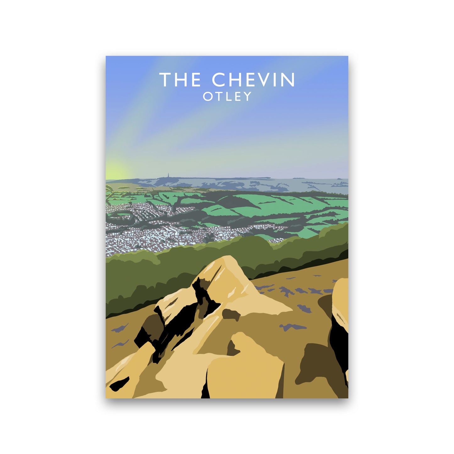 The Chevin Otley Art Print by Richard O'Neill, Framed Wall Art