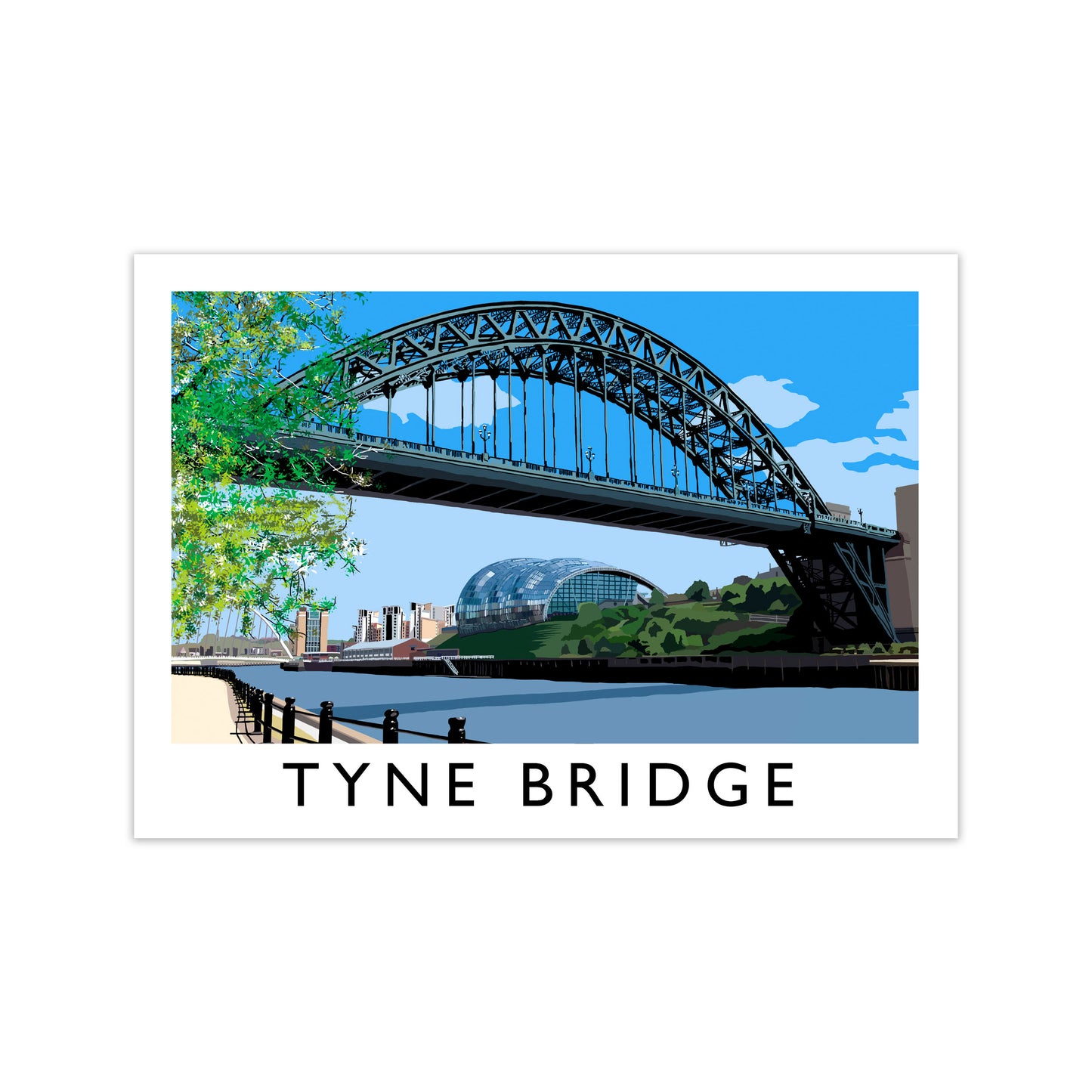 Tyne Bridge Travel Art Print by Richard O'Neill, Framed Wall Art