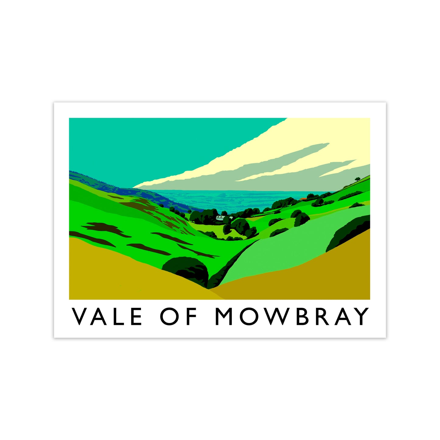 Vale of Mowbray Travel Art Print by Richard O'Neill, Framed Wall Art