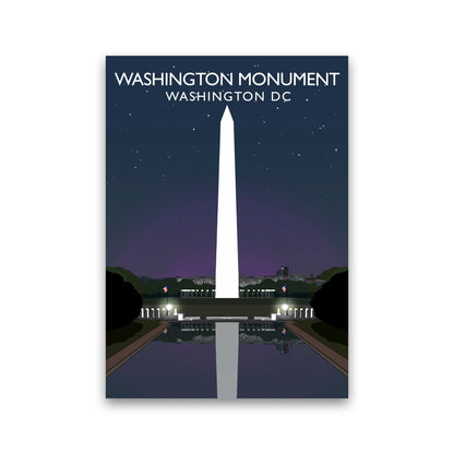 Washington DC Monument Night Travel Art Print by Richard O'Neill