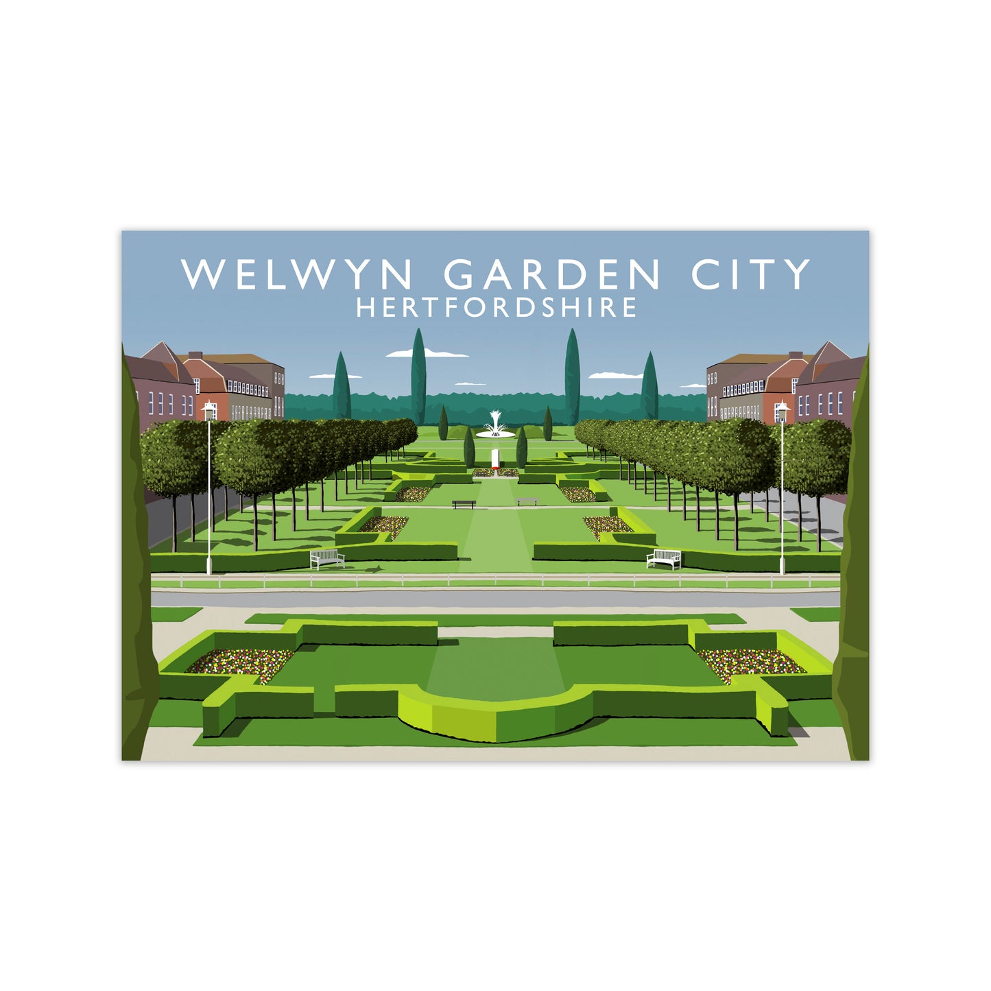 Welwyn Garden City Hertfordshire Travel Art Print by Richard O'Neill