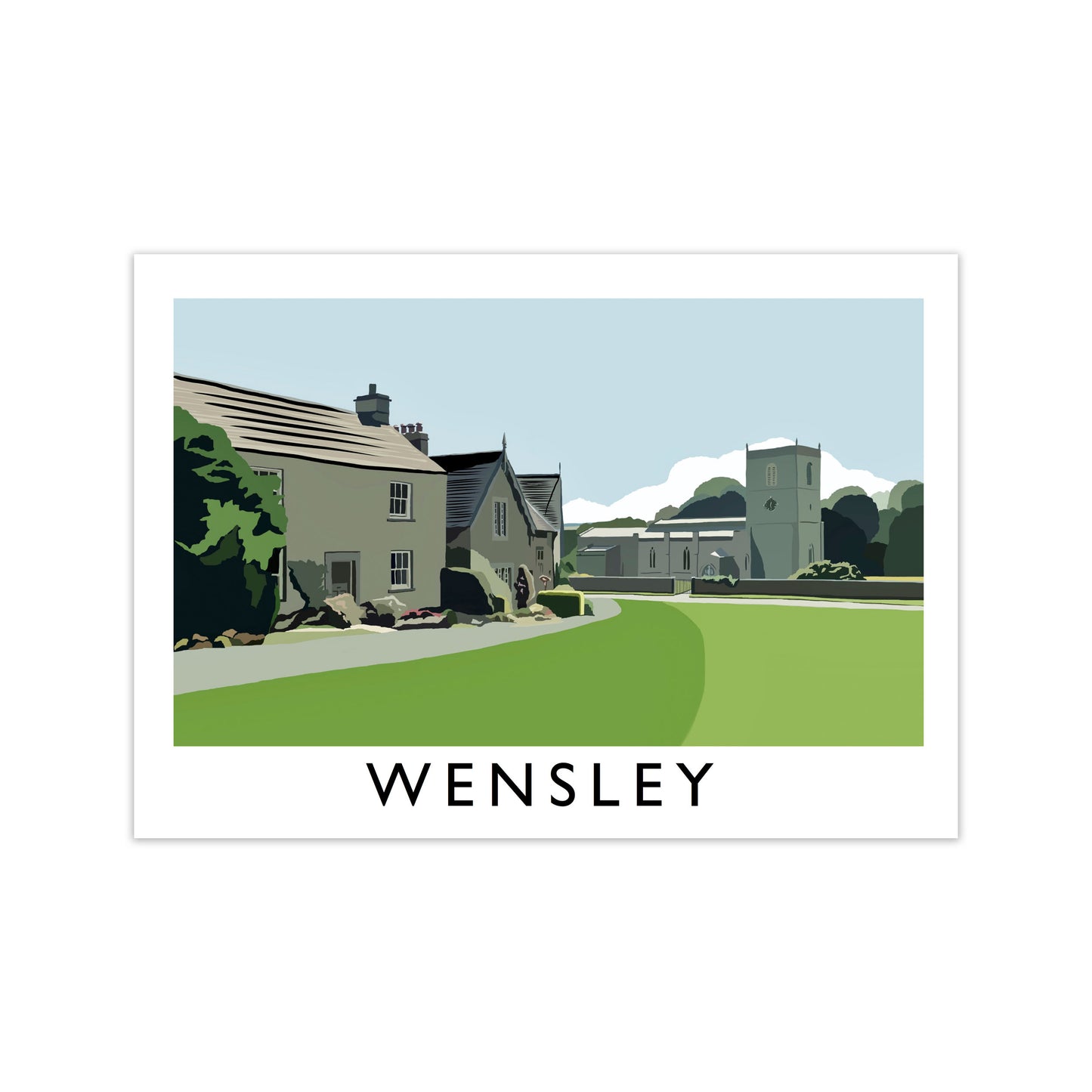 Wensley Travel Art Print by Richard O'Neill, Framed Wall Art