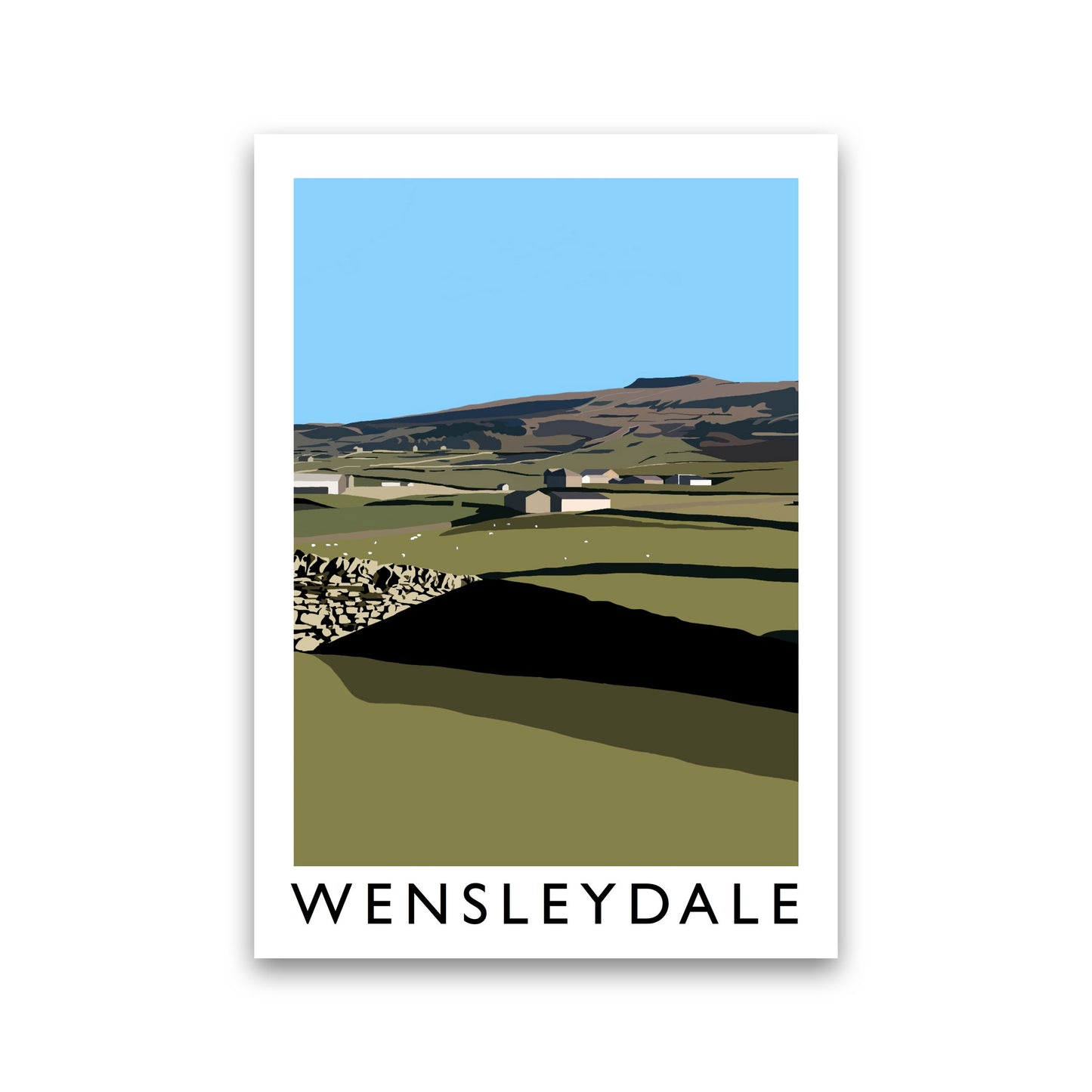 Wensleydale Travel Art Print by Richard O'Neill, Framed Wall Art