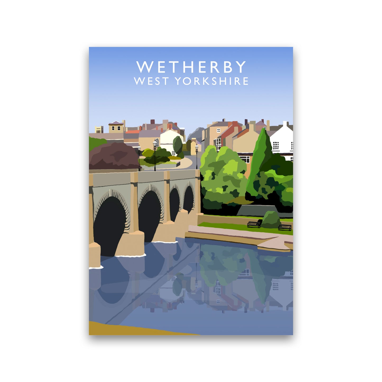 Wetherby West Yorkshire Travel Art Print by Richard O'Neill, Framed Wall Art