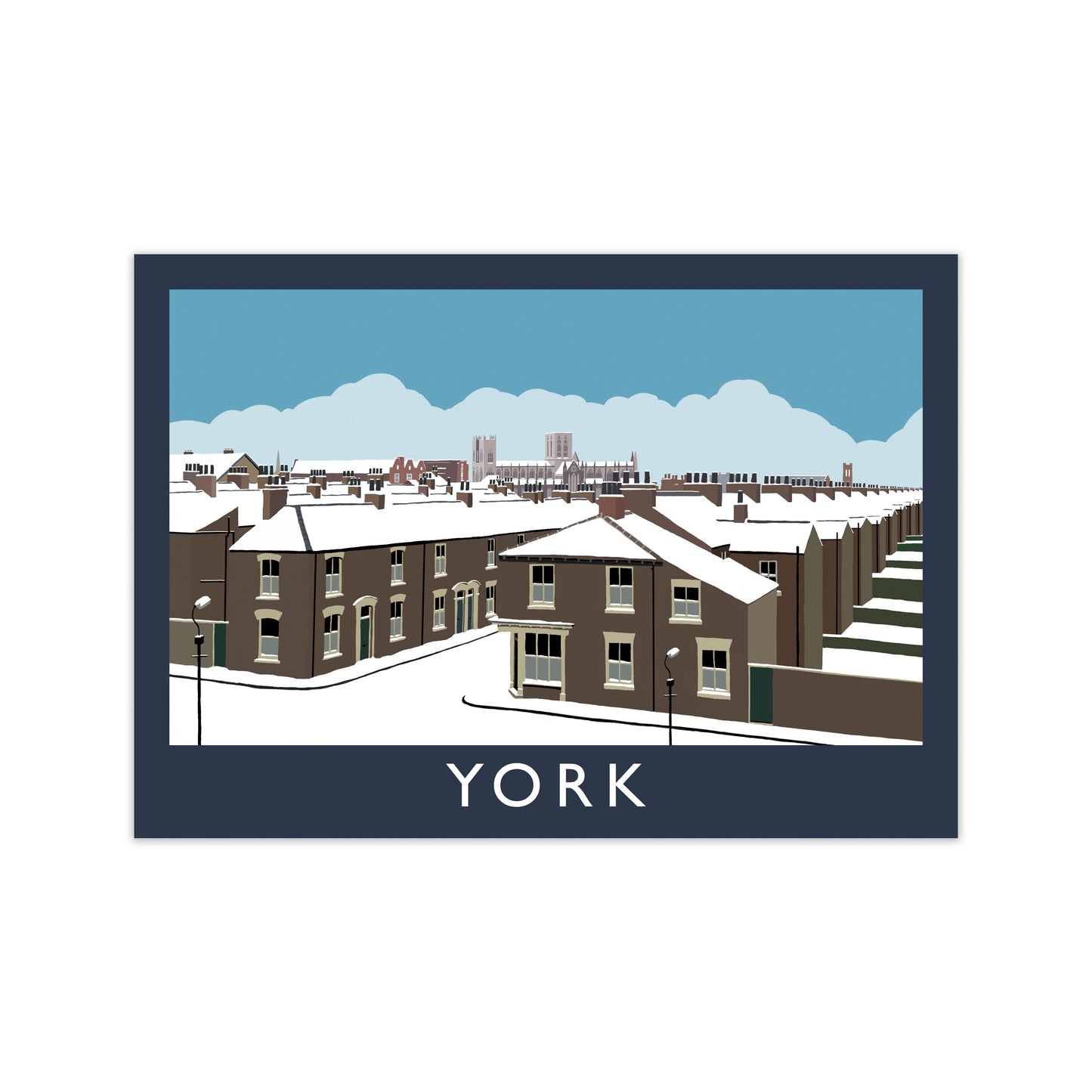 York in Snow Travel Art Print by Richard O'Neill, Framed Wall Art