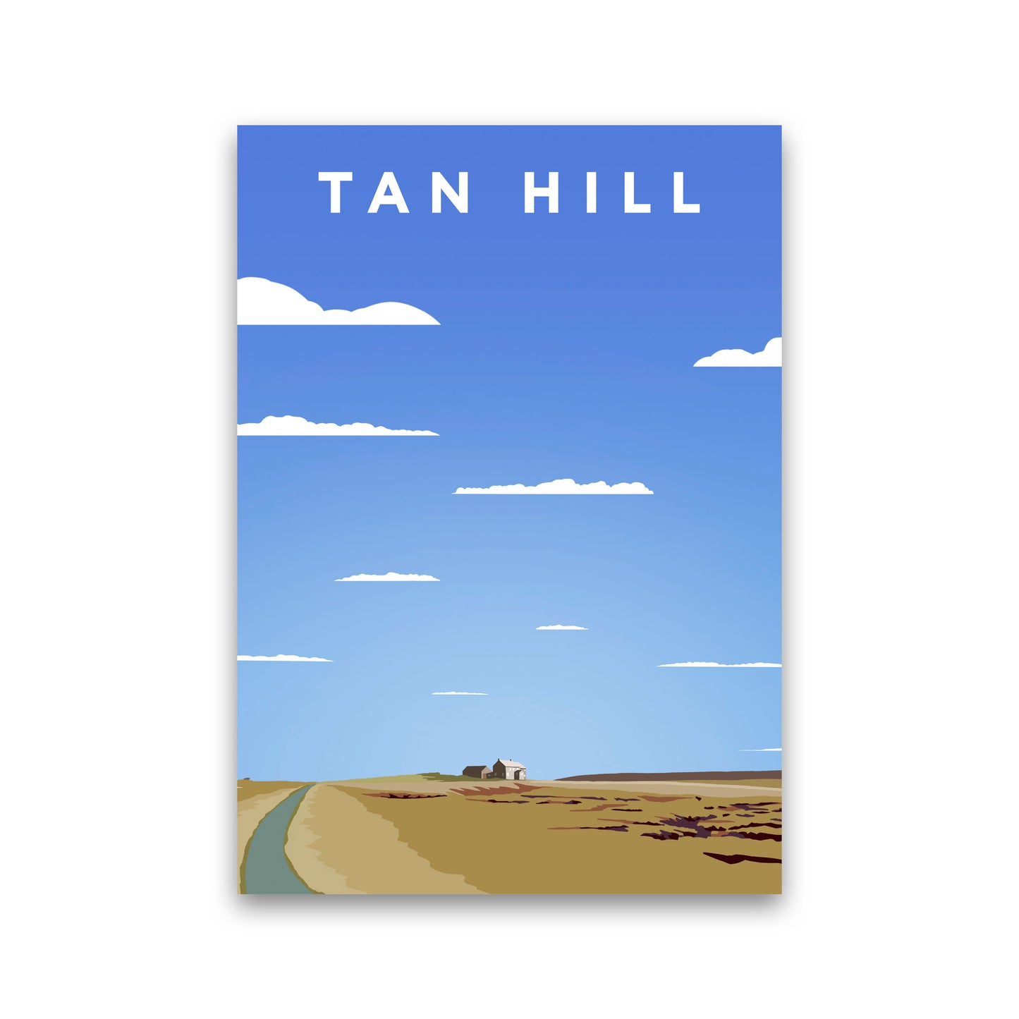 Tan Hill Travel Portrait Art Print by Richard O'Neill, Framed Wall Art