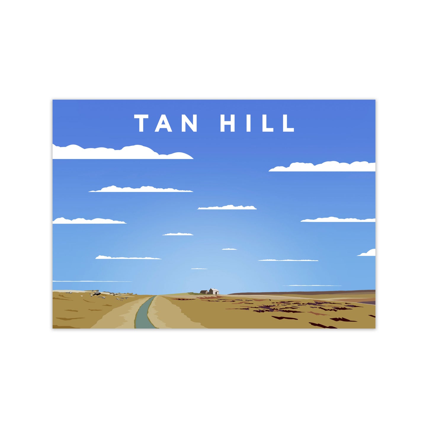 Tan Hill Digital Art Print by Richard O'Neill, Framed Wall Art