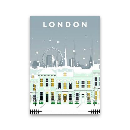 London Cherry Tree Lane In Snow Portrait by Richard O'Neill