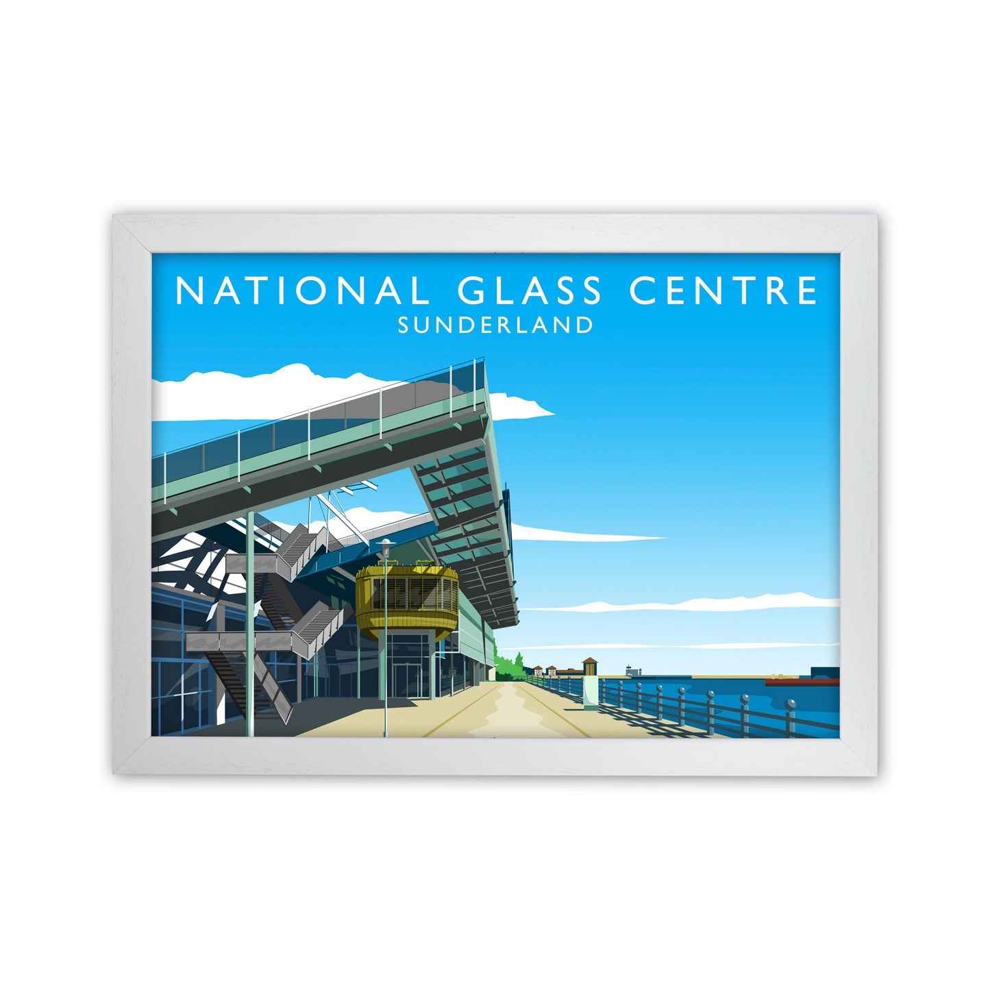 National Glass Centre portrait Travel Art Print by Richard O'Neill White Grain