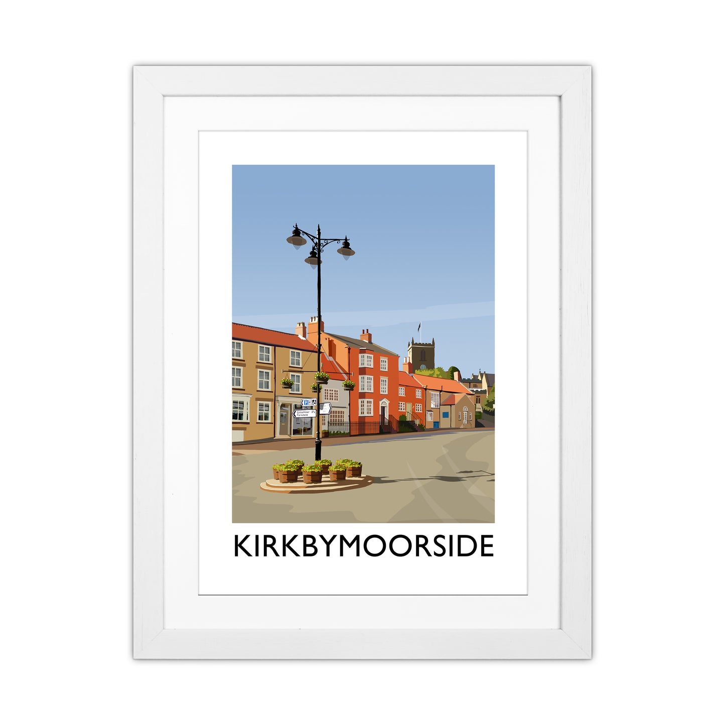 Kirkbymoorside Portrait Art Print by Richard O'Neill White Grain