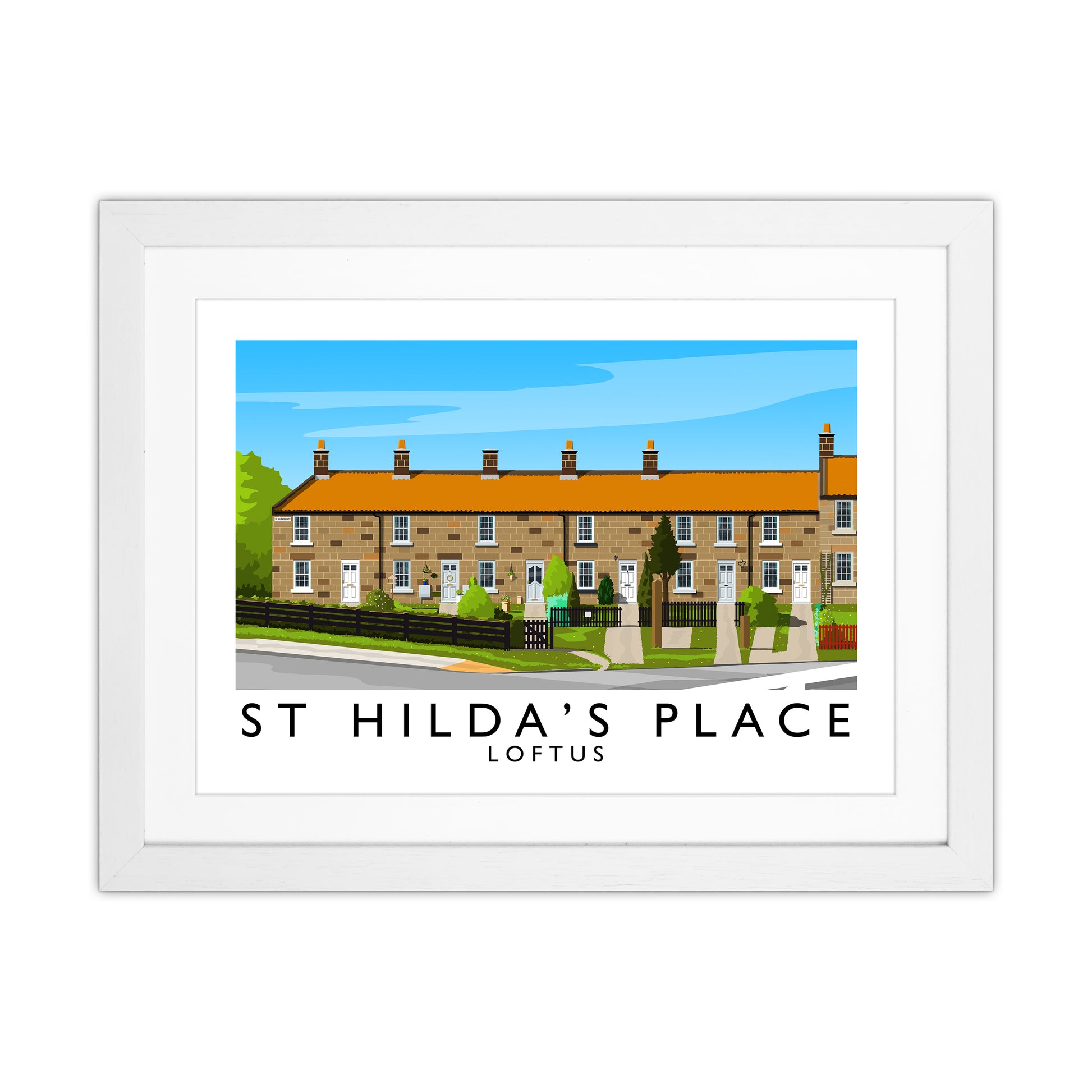 St Hilda's Place Art Print by Richard O'Neill White Grain