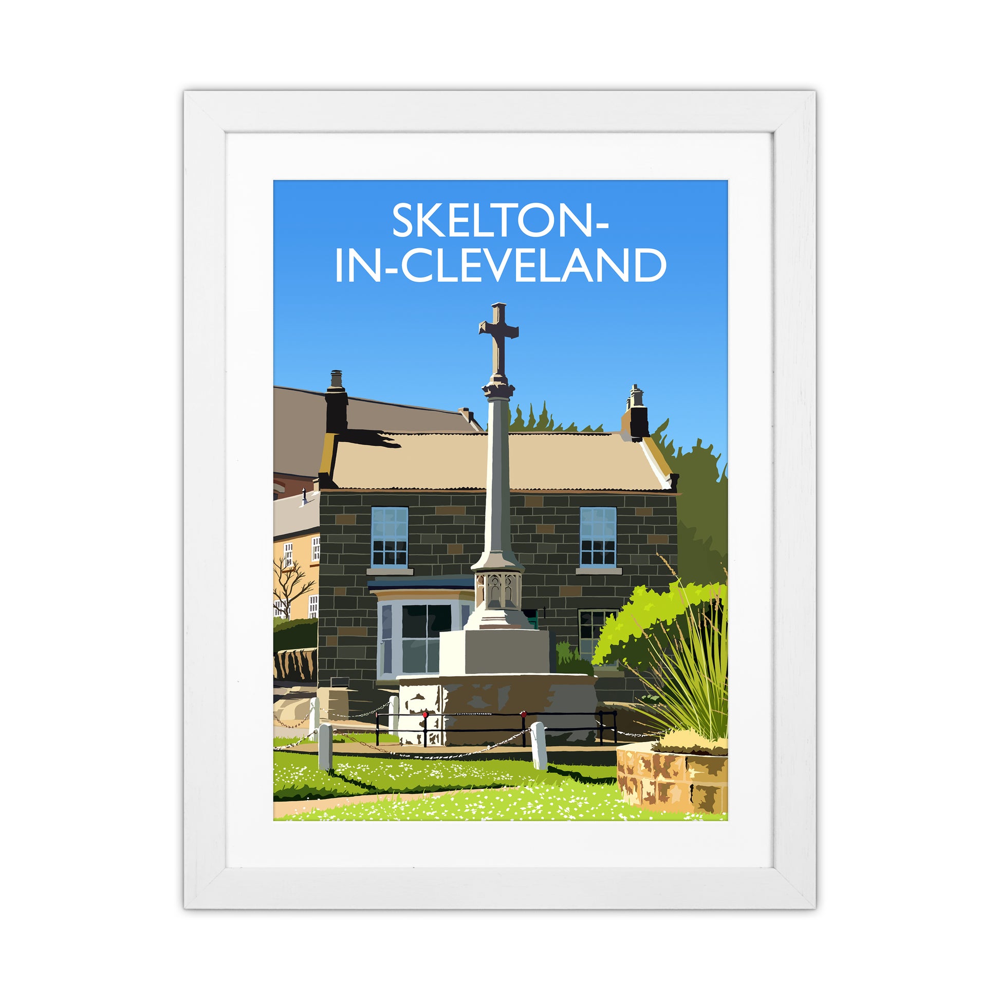 Skelton-in-Cleveland portrait Travel Art Print by Richard O'Neill White Grain