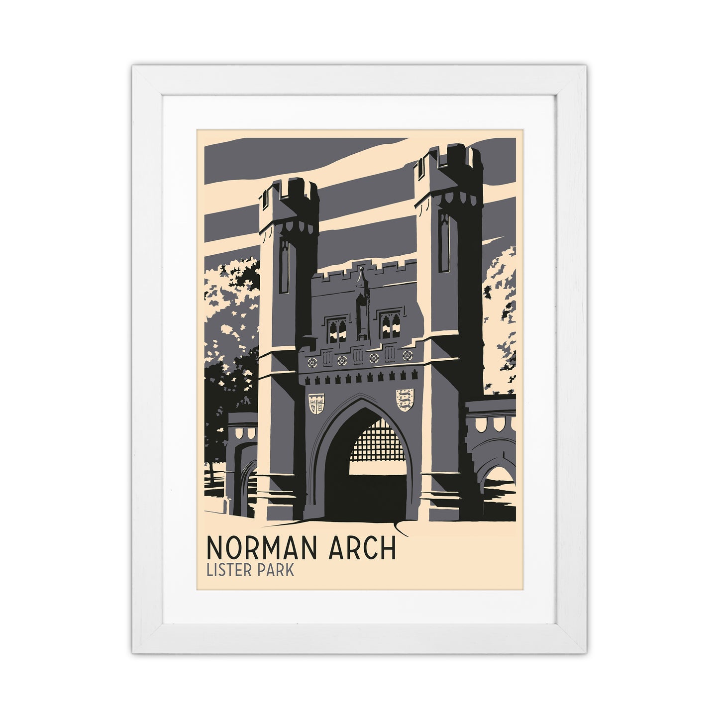 Norman Arch, Lister Park Travel Art Print by Richard O'Neill White Grain