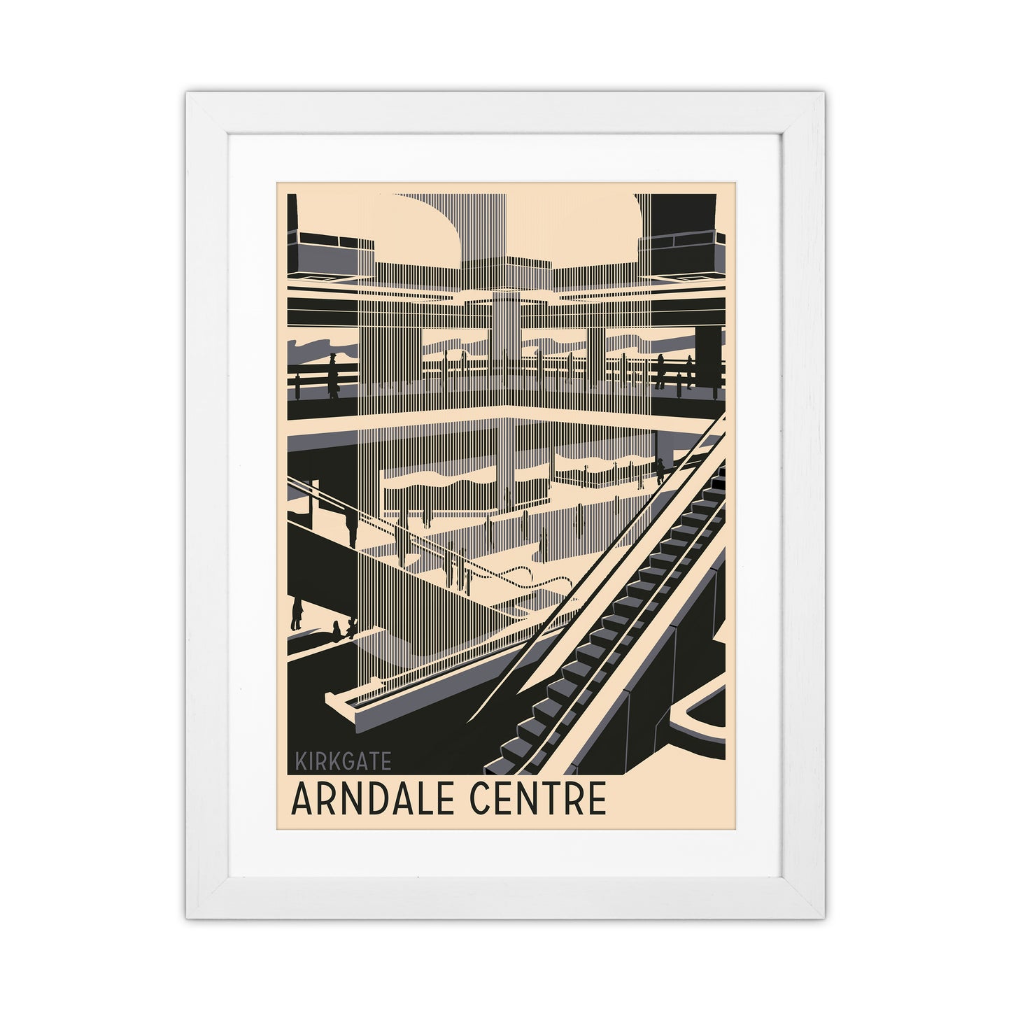 Kirkgate Arndale Centre Travel Art Print by Richard O'Neill White Grain