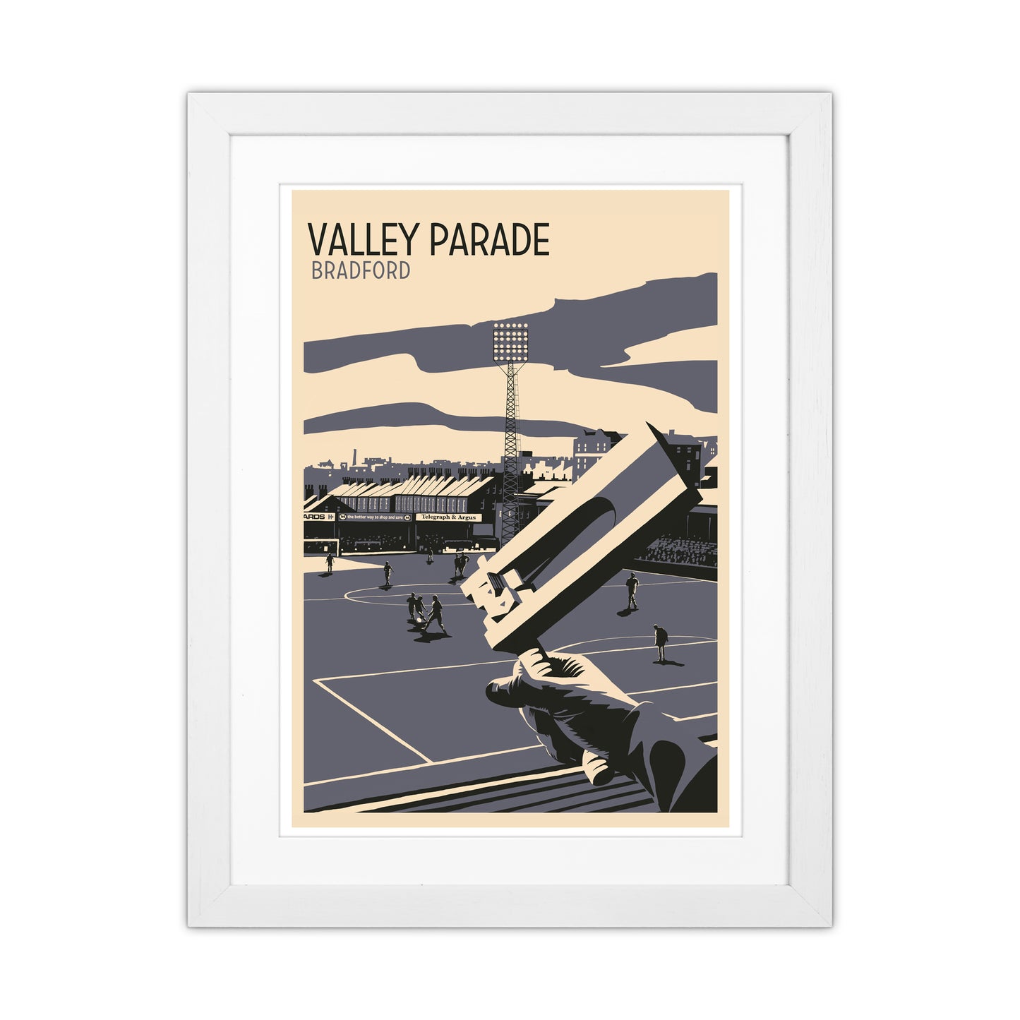 Valley Parade Travel Art Print by Richard O'Neill White Grain