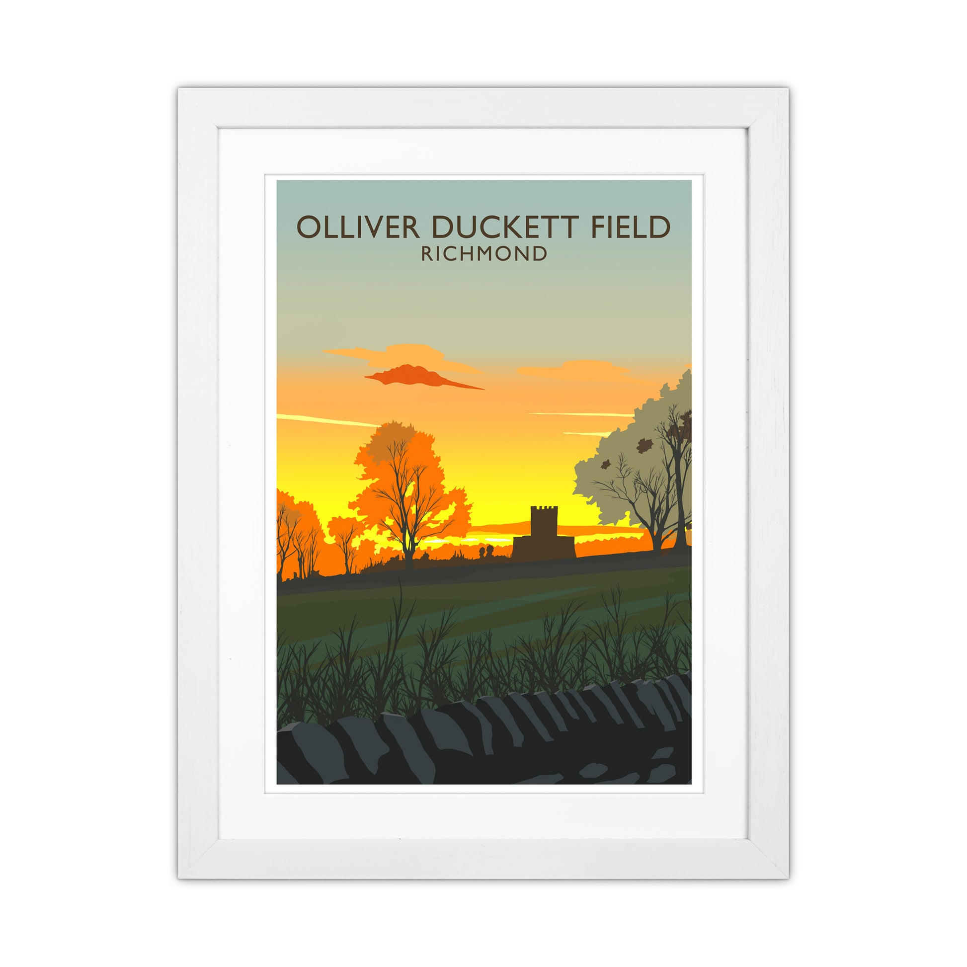 Olliver Duckett Field Portrait Travel Art Print by Richard O'Neill White Grain