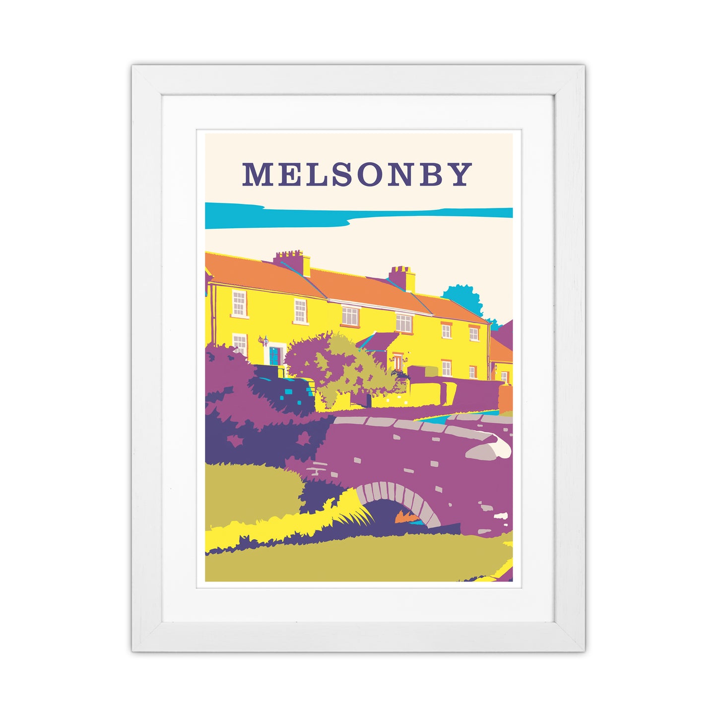 Melsonby Portrait Travel Art Print by Richard O'Neill White Grain