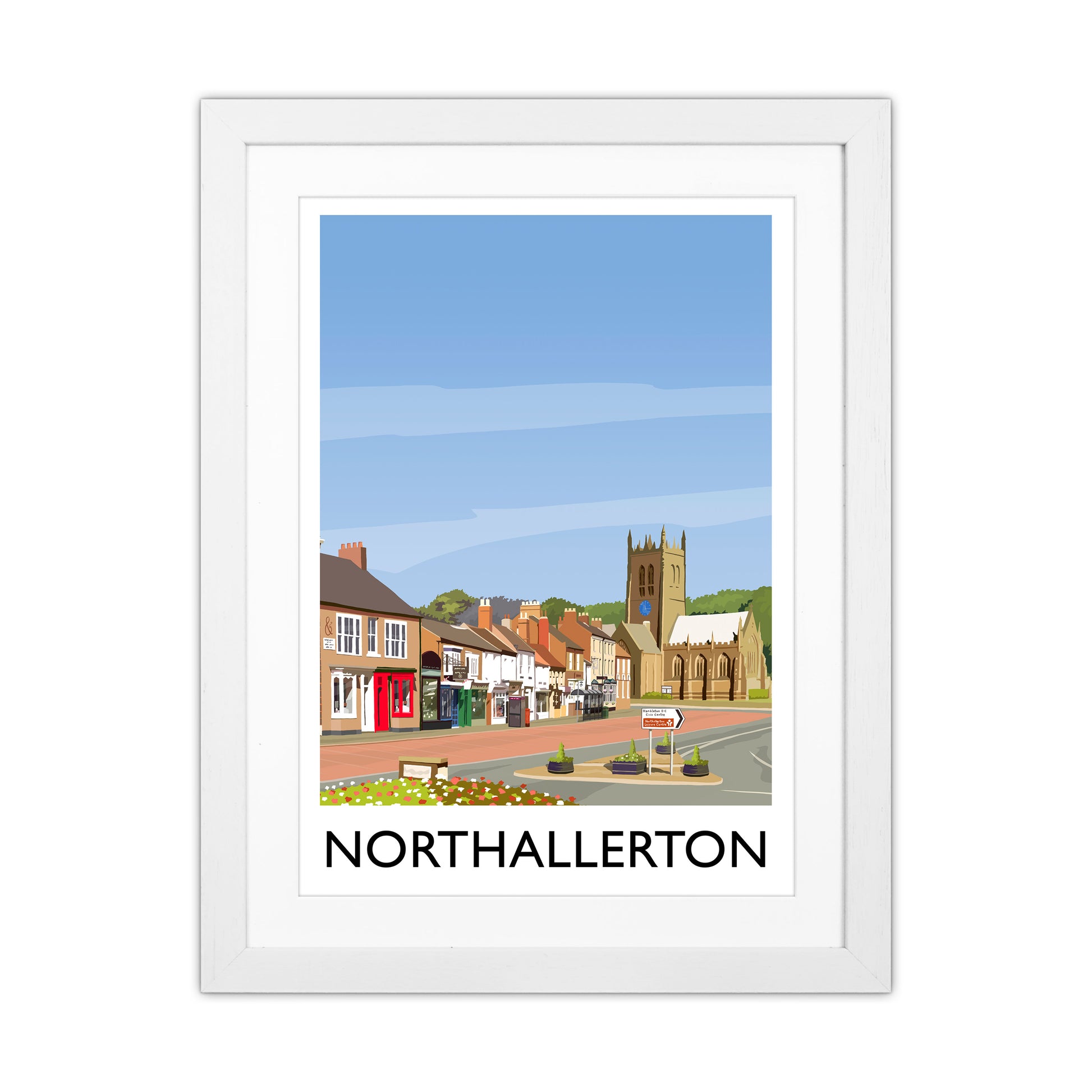 Northallerton 5 portrait Travel Art Print by Richard O'Neill White Grain