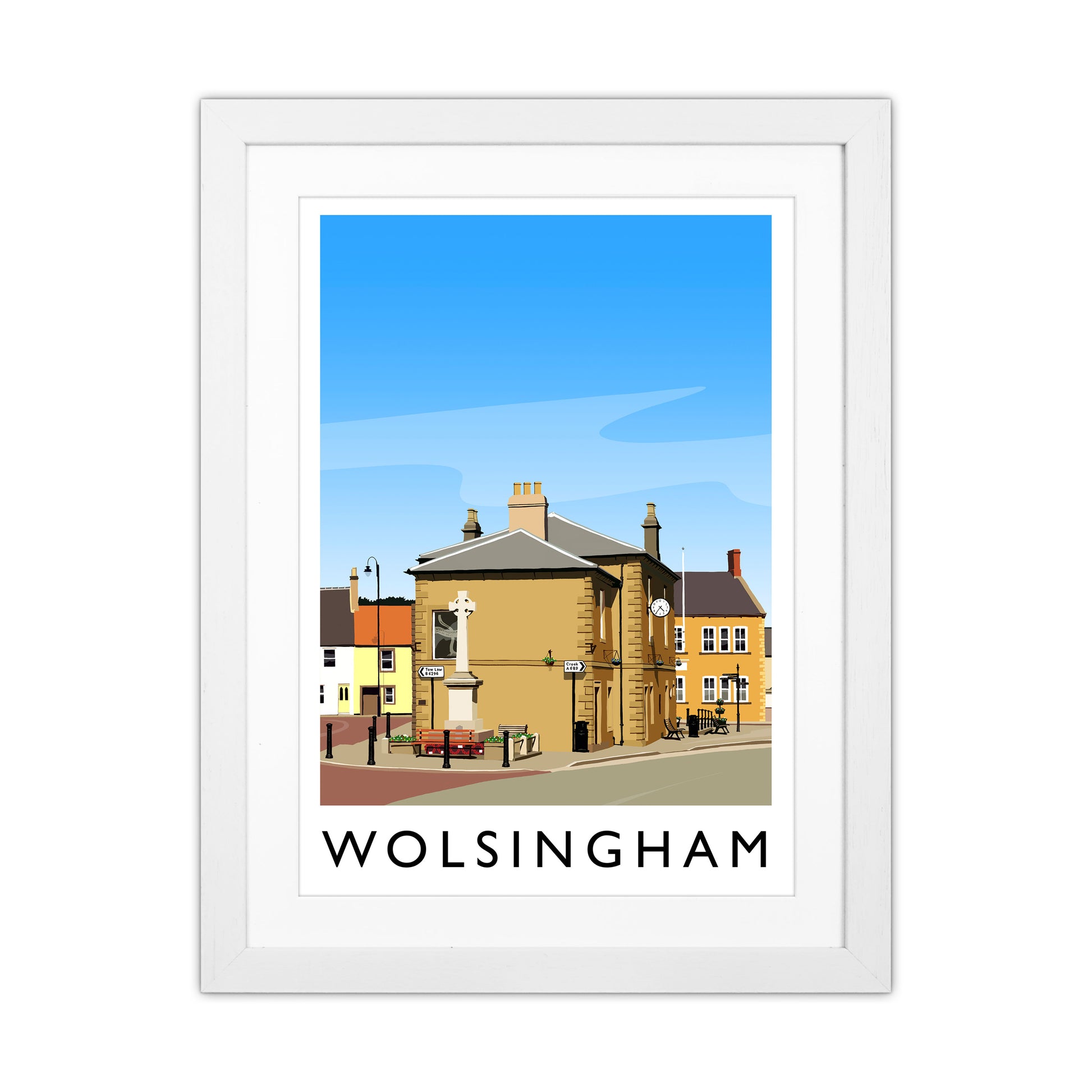 Wolsingham 2 portrait Travel Art Print by Richard O'Neill White Grain