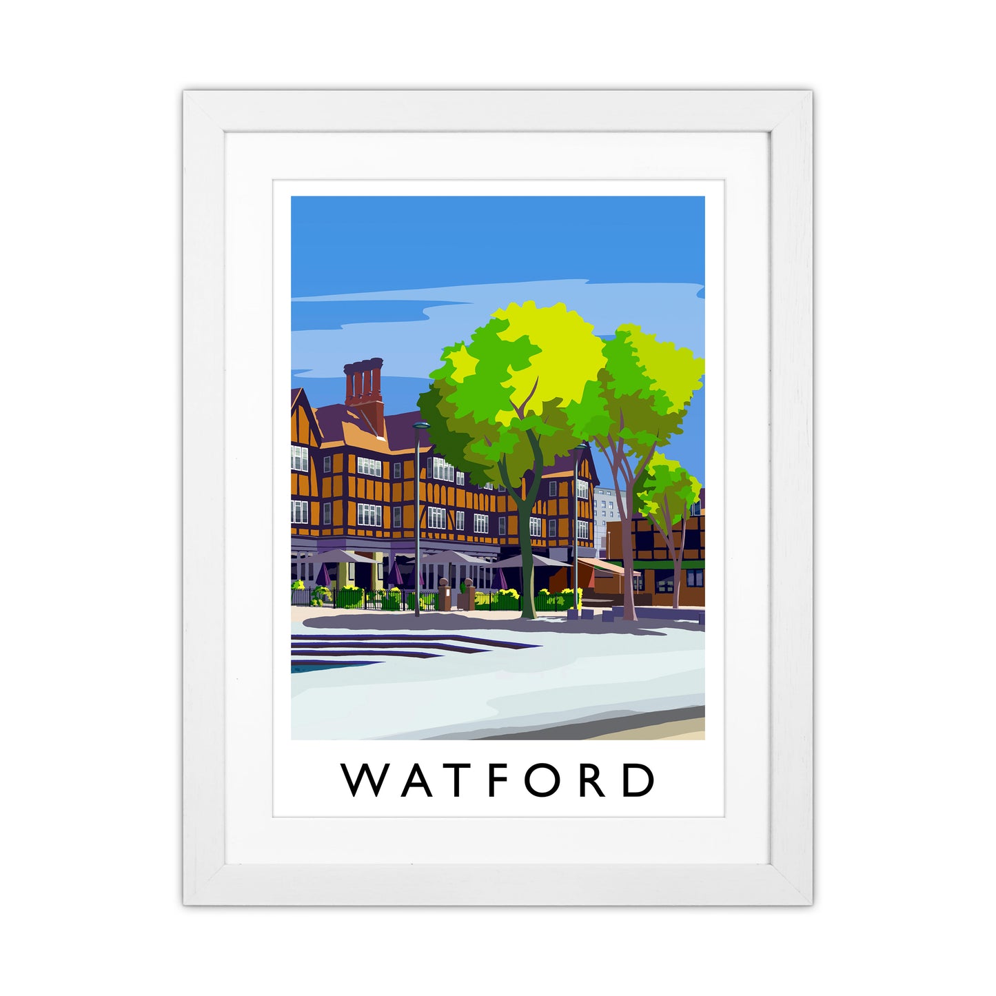 Watford 2 portrait Travel Art Print by Richard O'Neill White Grain