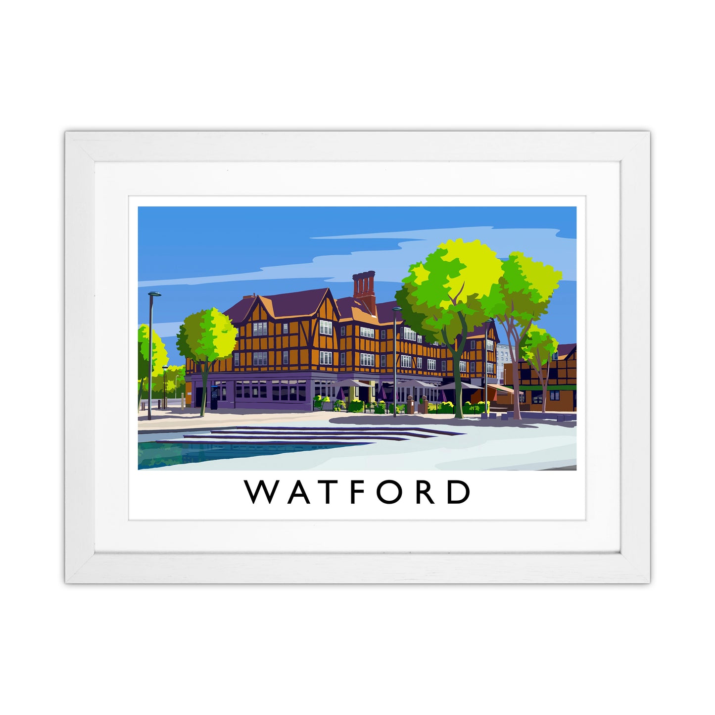 Watford 2 Travel Art Print by Richard O'Neill White Grain