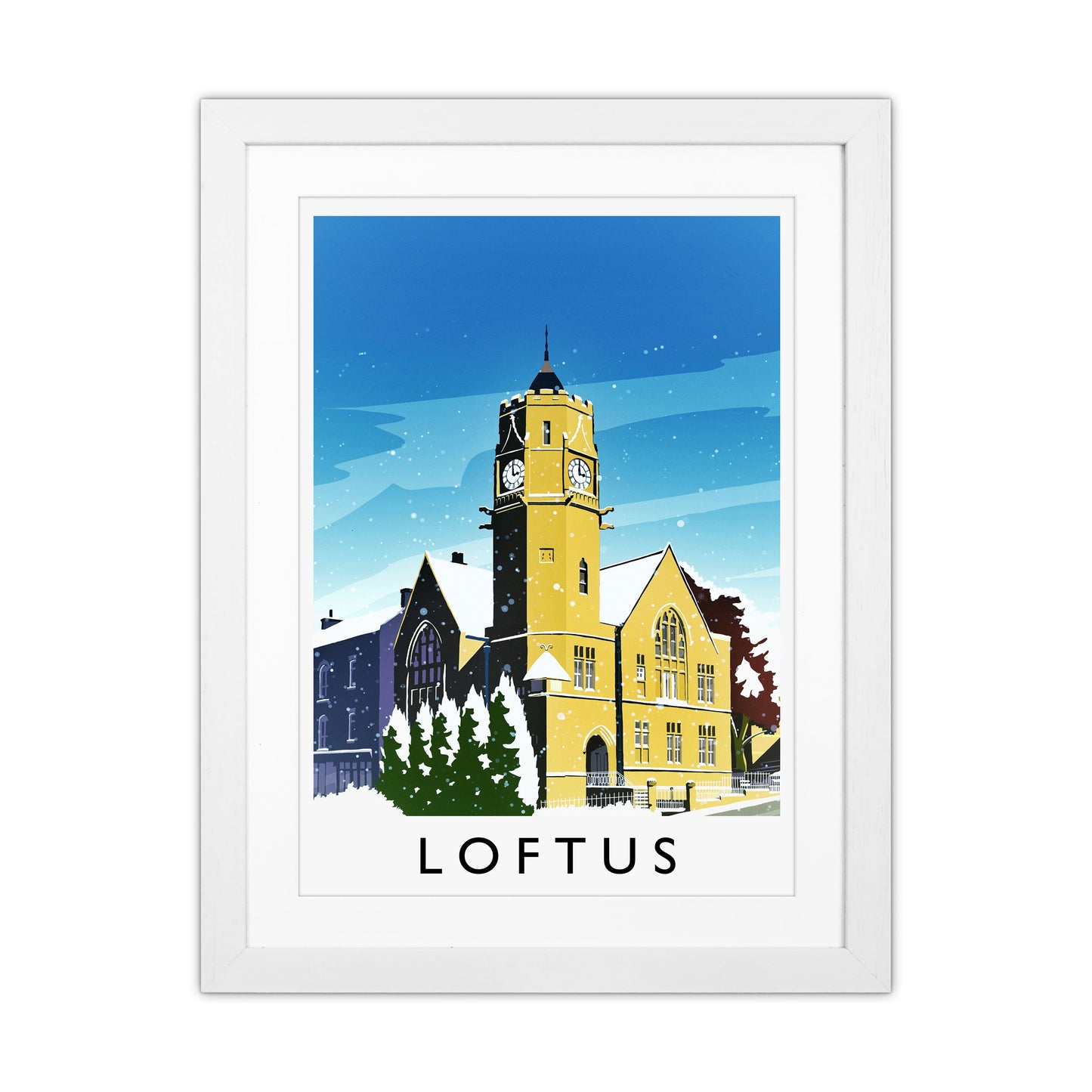 Loftis (Snow) Portrait Travel Art Print by Richard O'Neill White Grain