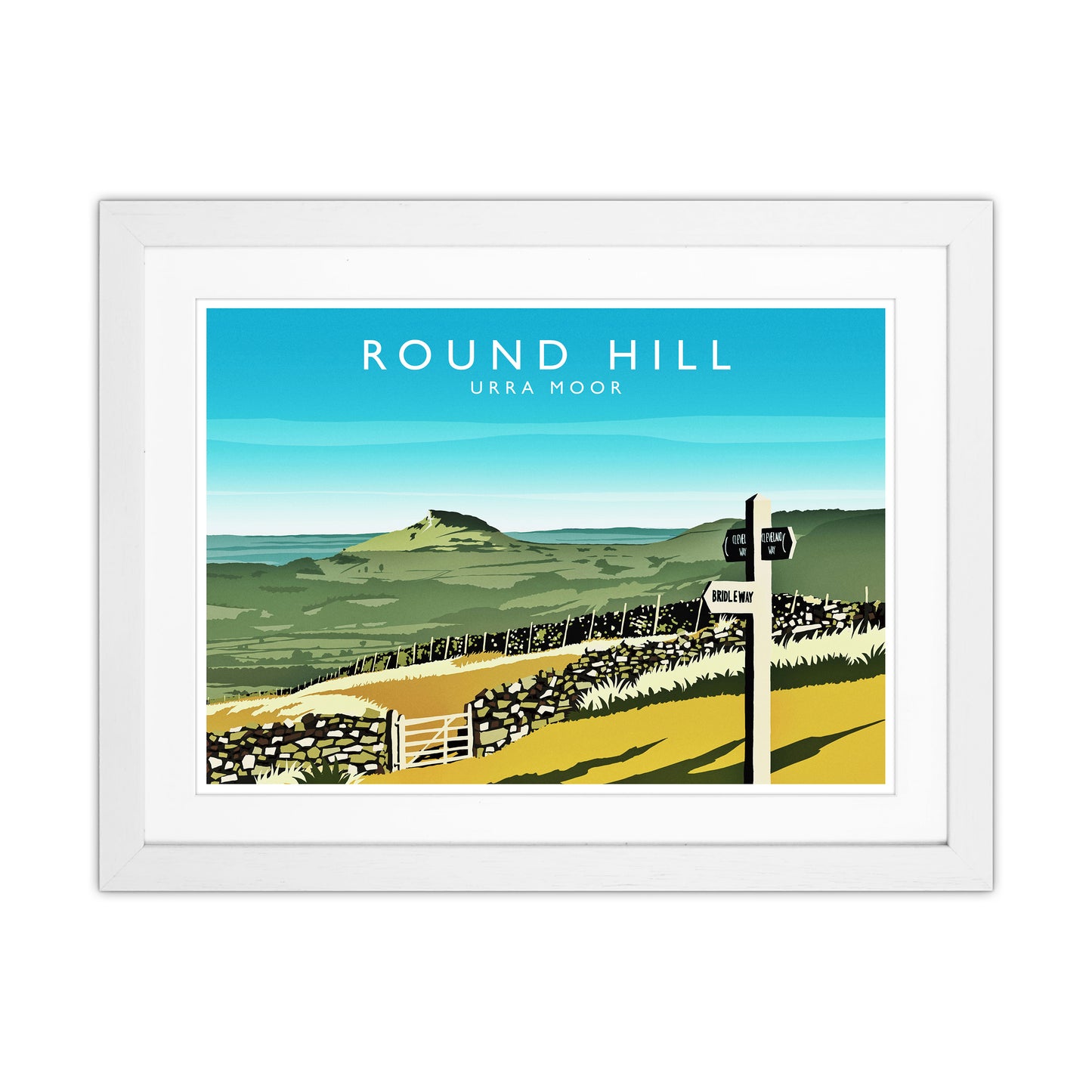 Round Hill Travel Art Print by Richard O'Neill White Grain