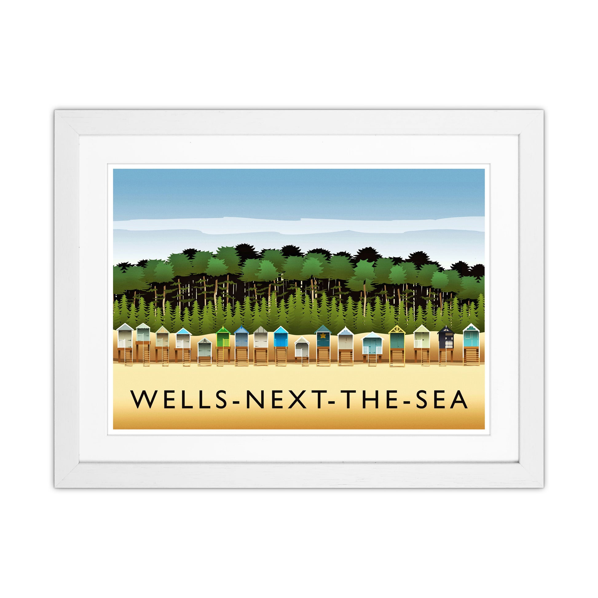 Wells-Next-The-Sea Travel Art Print by Richard O'Neill White Grain