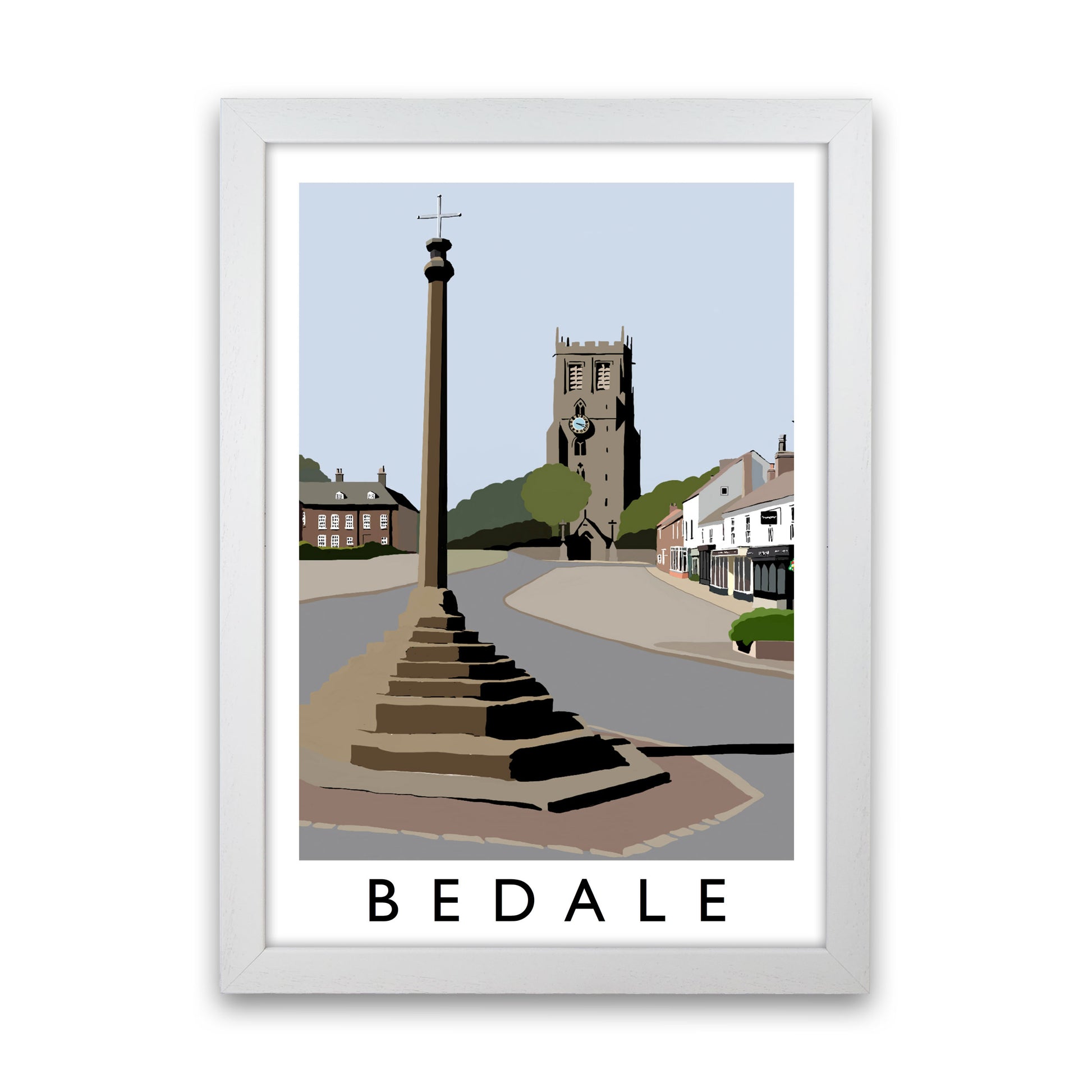 Bedale Framed Digital Art Print by Richard O'Neill White Grain