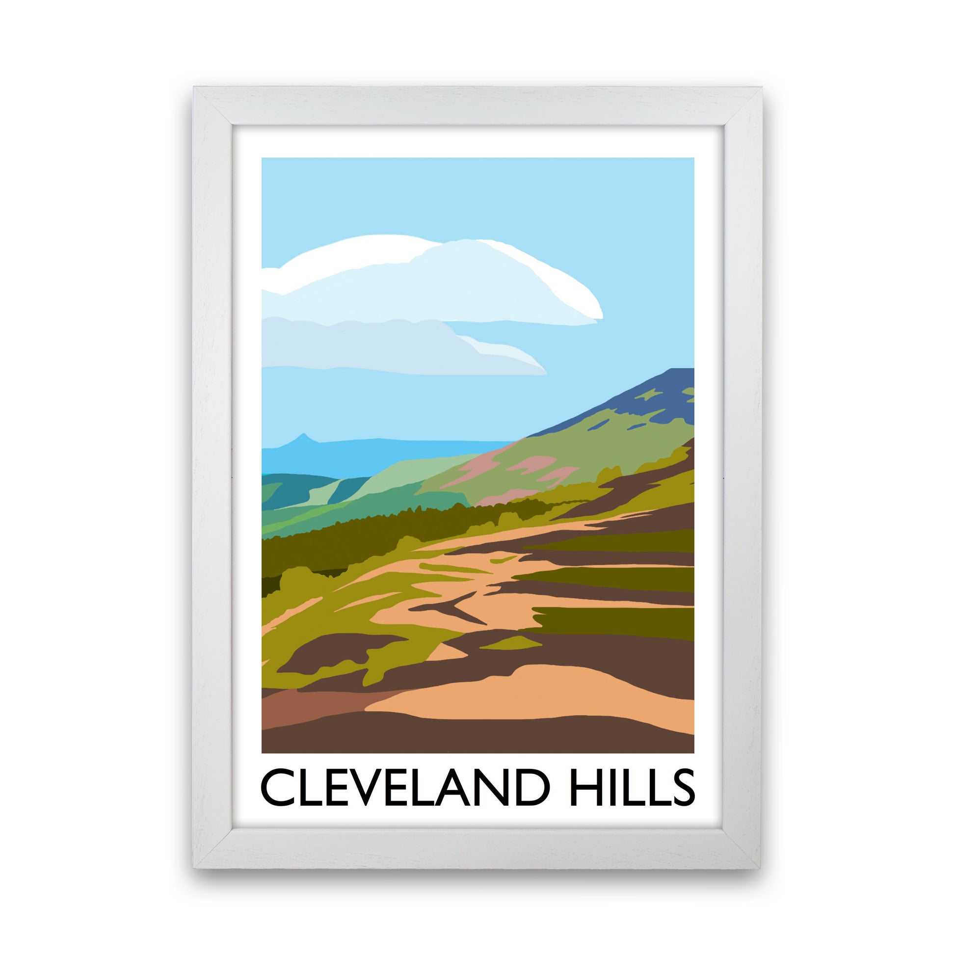 Cleveland Hills Art Print by Richard O'Neill White Grain