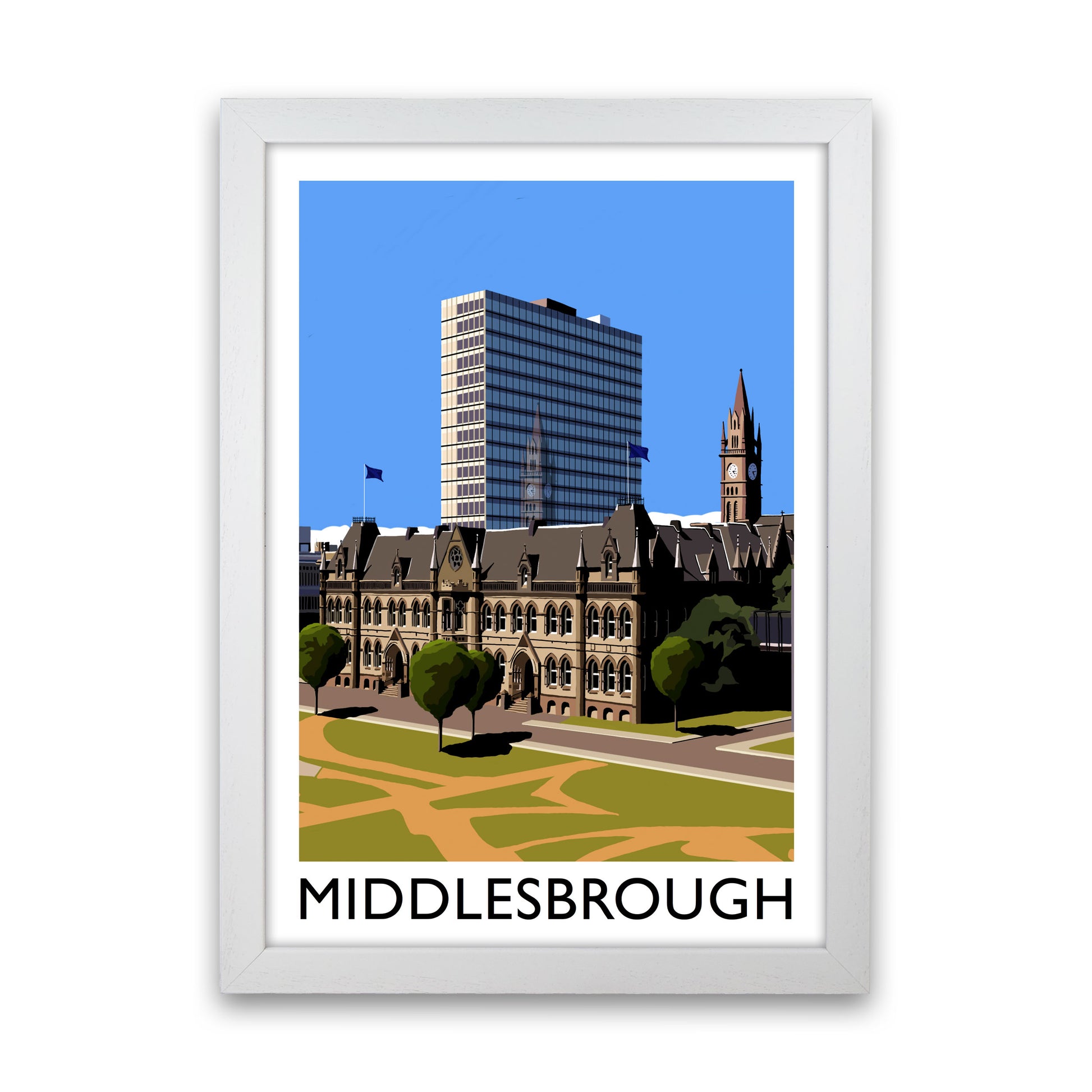 Middlesbrough Art Print by Richard O'Neill White Grain