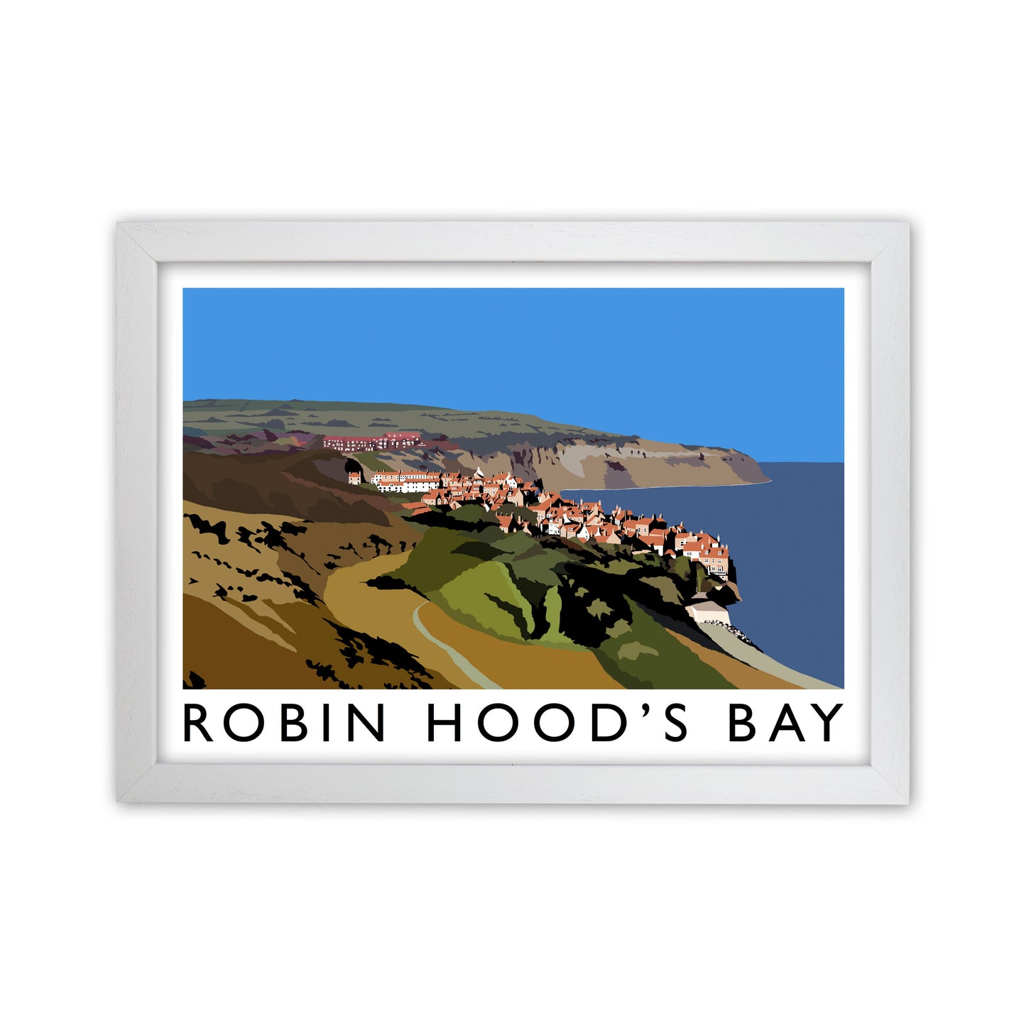 Robin Hood's Bay Art Print by Richard O'Neill White Grain