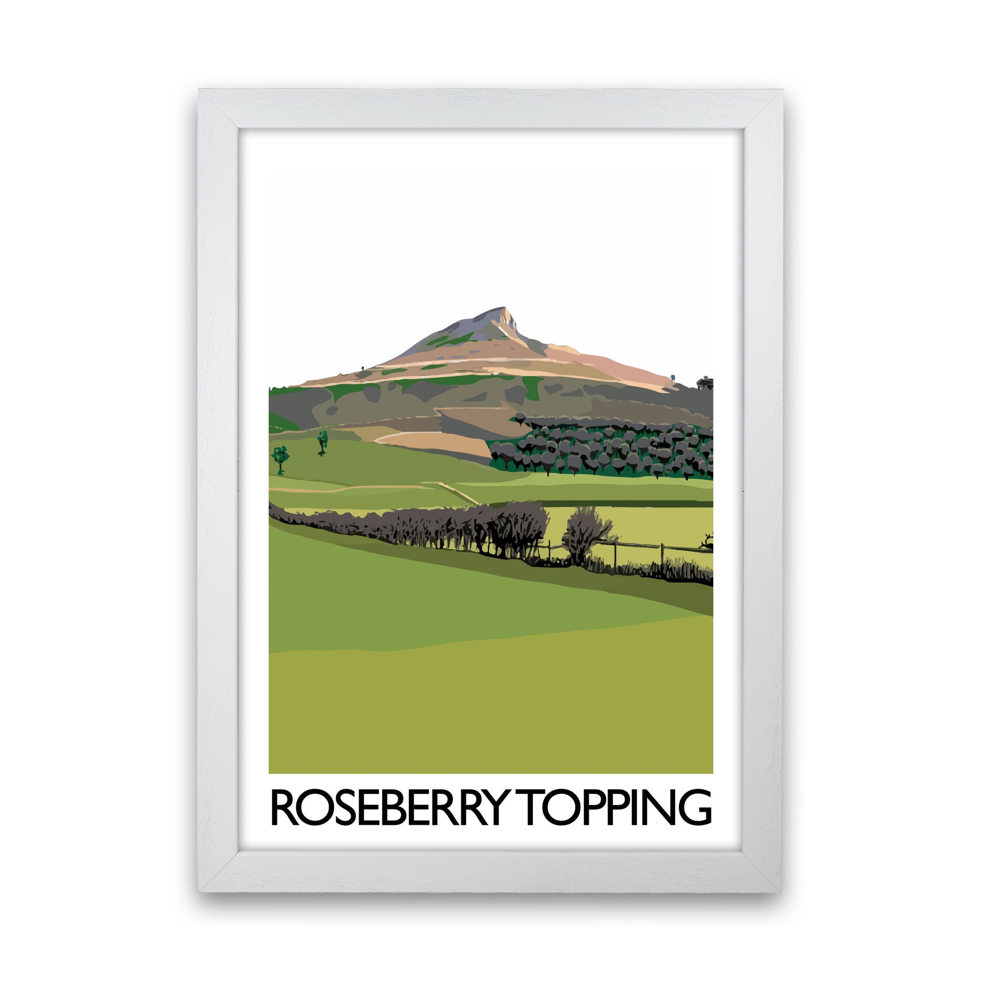 Roseberry Topping 3 Art Print by Richard O'Neill White Grain