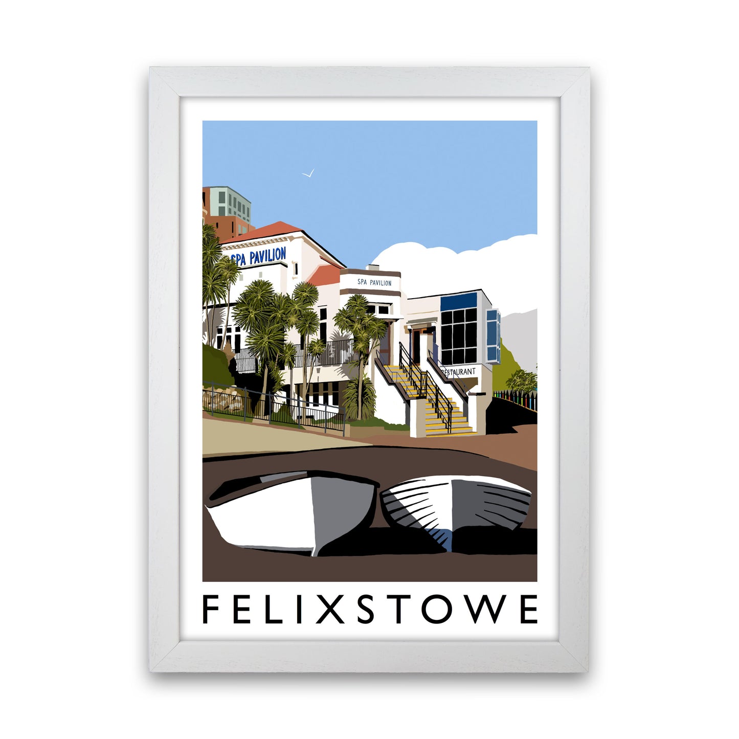 Felixstowe Art Print by Richard O'Neill White Grain