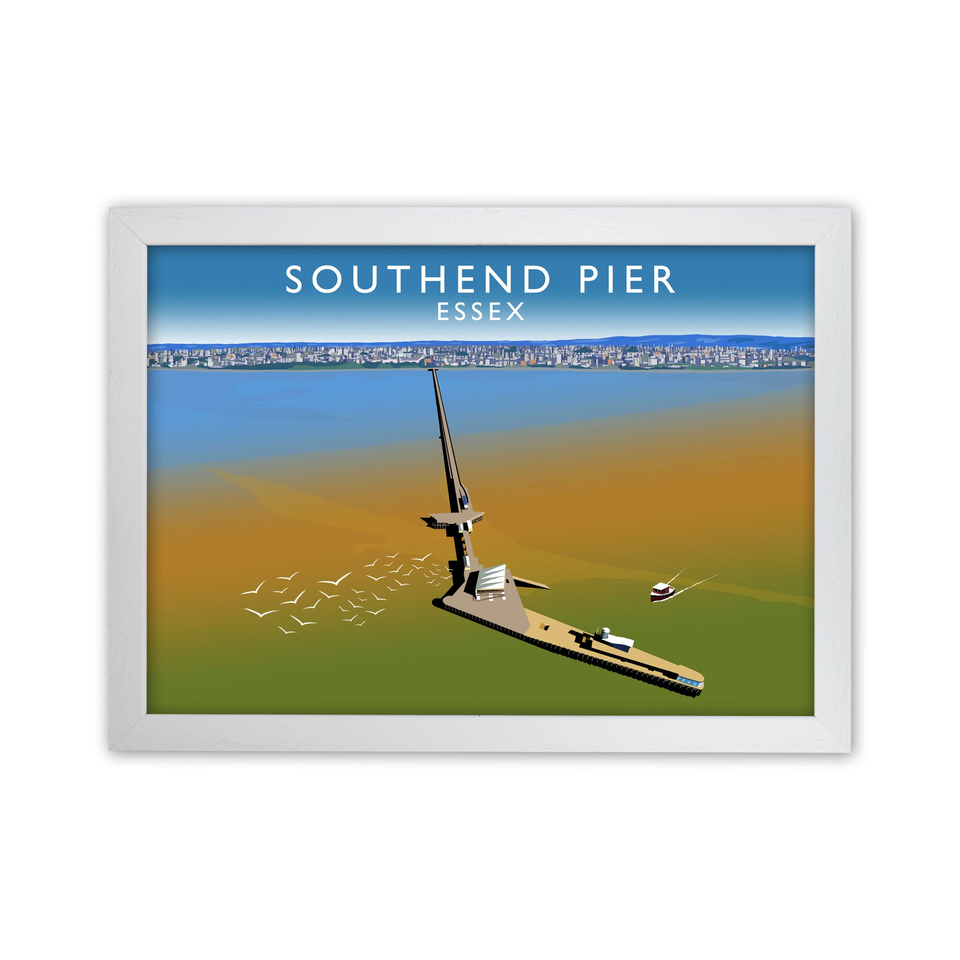 Southend Pier by Richard O'Neill White Grain