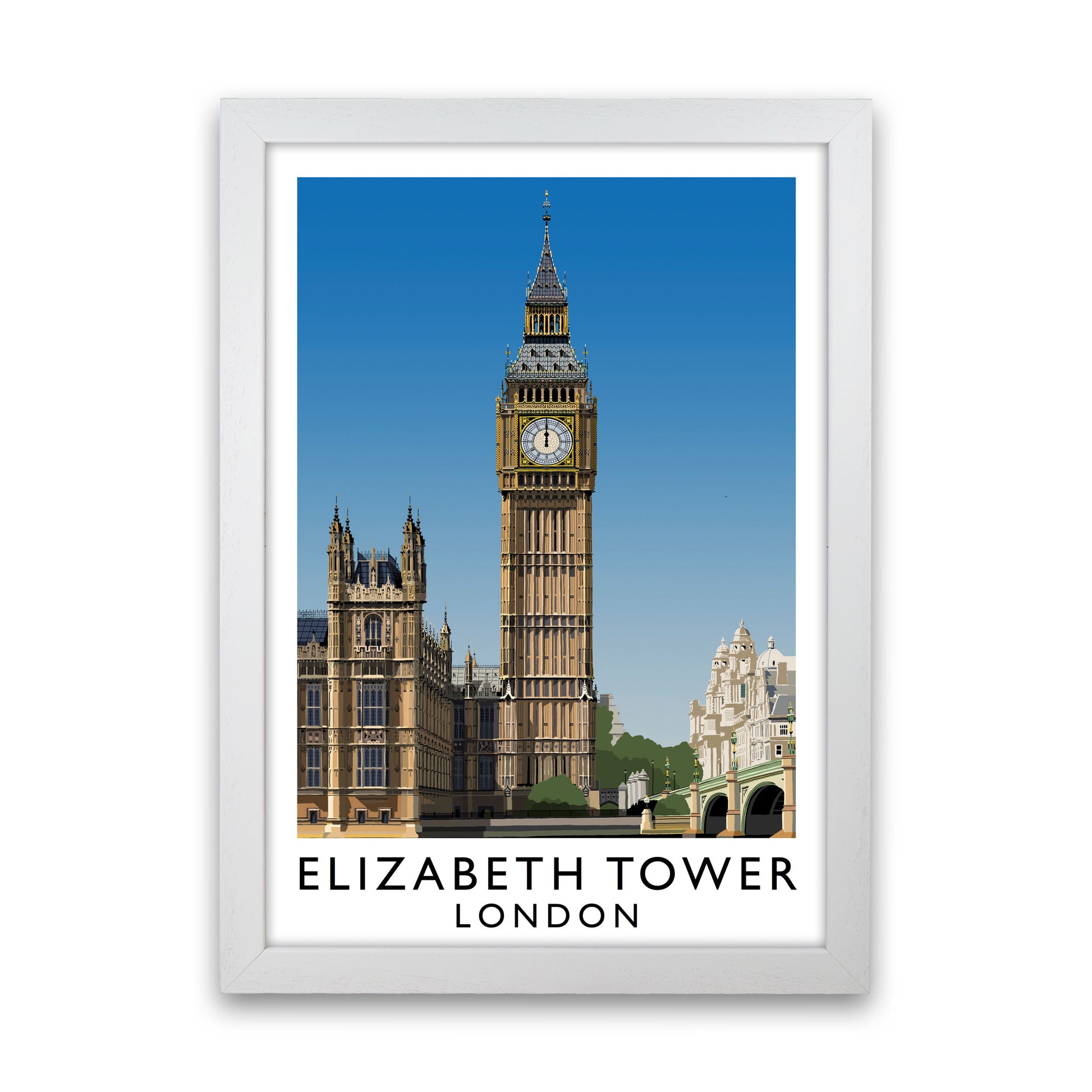 Elizabeth Tower by Richard O'Neill White Grain